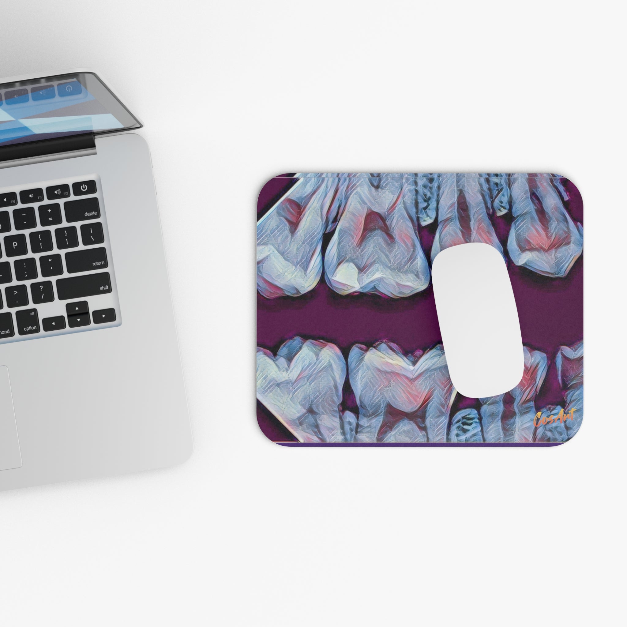 X-Ray Art Abstract Blue Teeth Art Mouse Pad