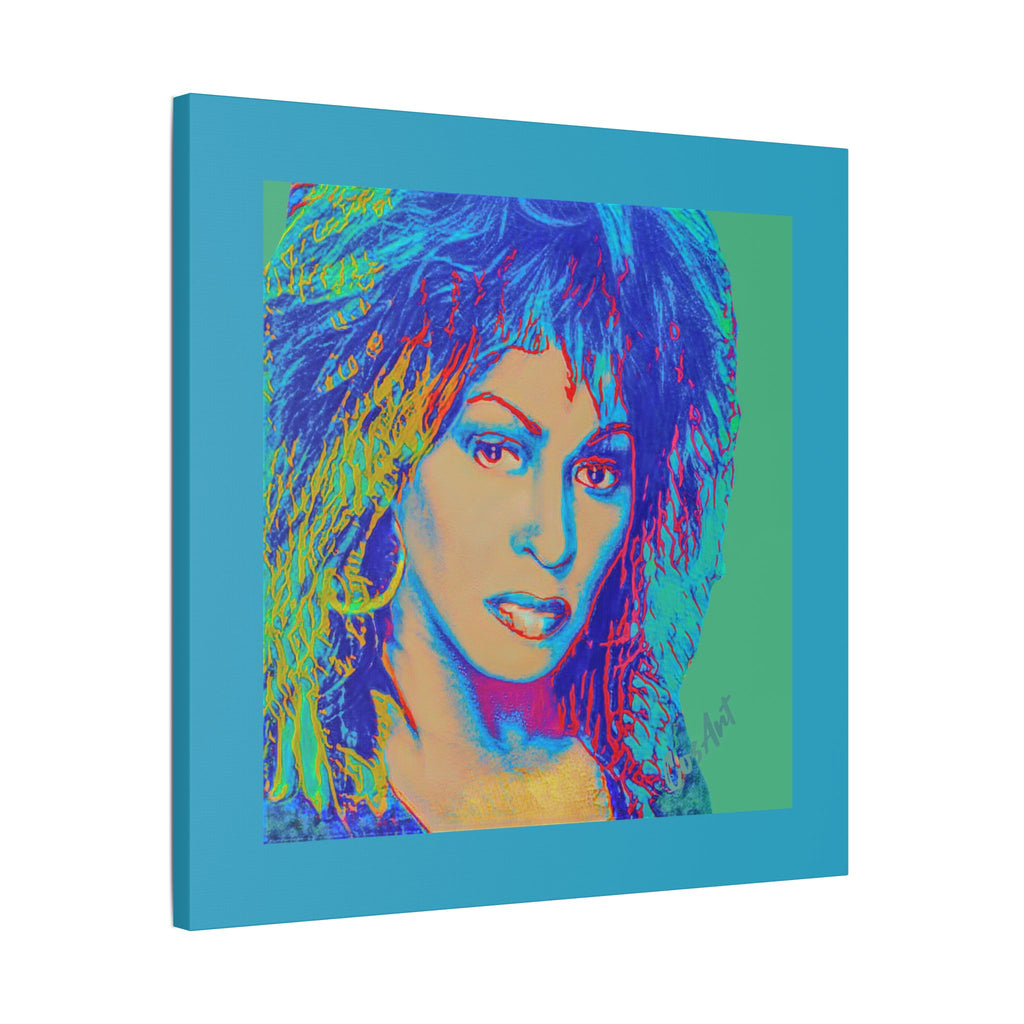 Tina Pop Art Portrait Satin Canvas – Vibrant Retro Wall Art