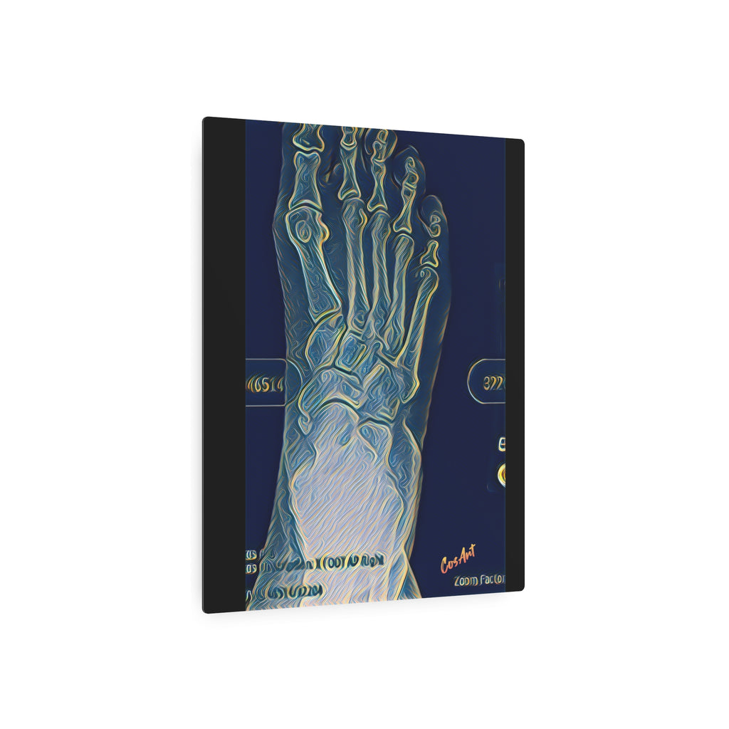 Metal Art Sign - X-Ray Foot Bones Abstract Medical Wall Decor Purple