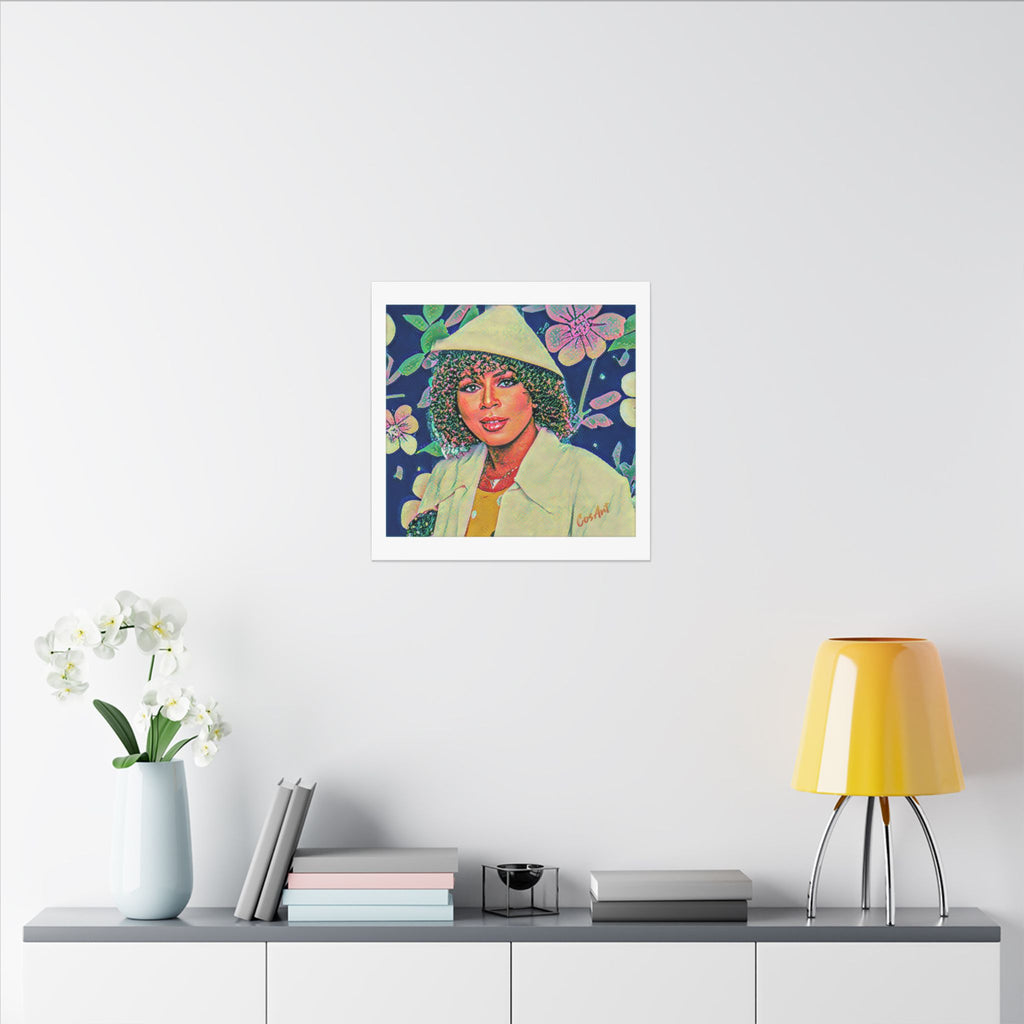 Minnie Riperton Portrait Canvas Print — Retro Floral Woman Art