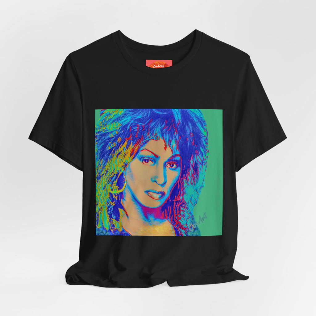 Tina Pop Art Portrait Tee — Vibrant Retro Music Icon T-Shirt