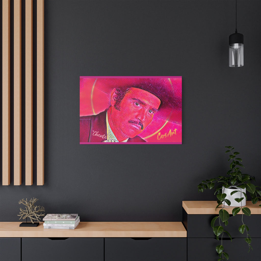 Vicente’ Satin Stretched Canvas Print — Vibrant Retro Portrait Wall Art