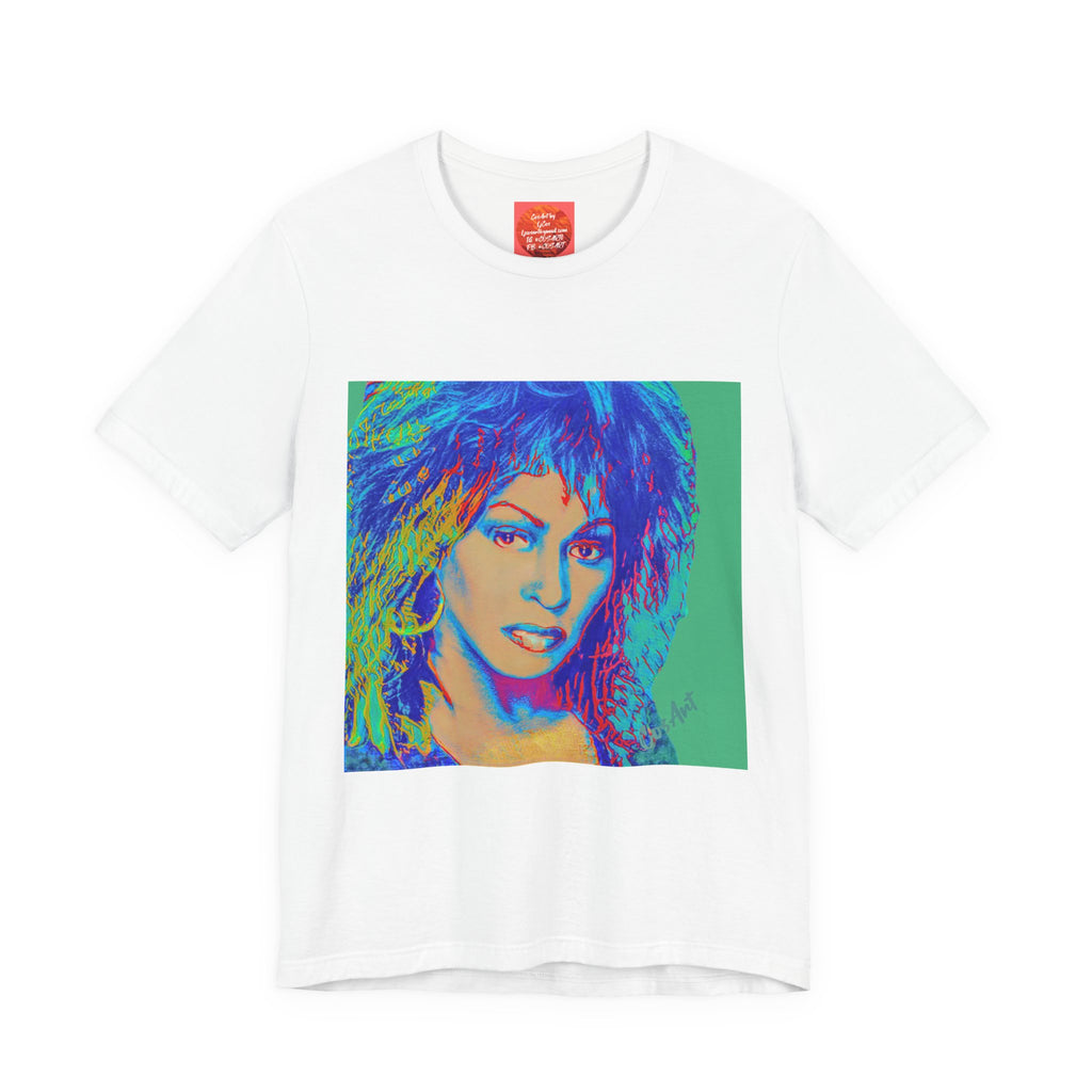 Tina Pop Art Portrait Tee — Vibrant Retro Music Icon T-Shirt