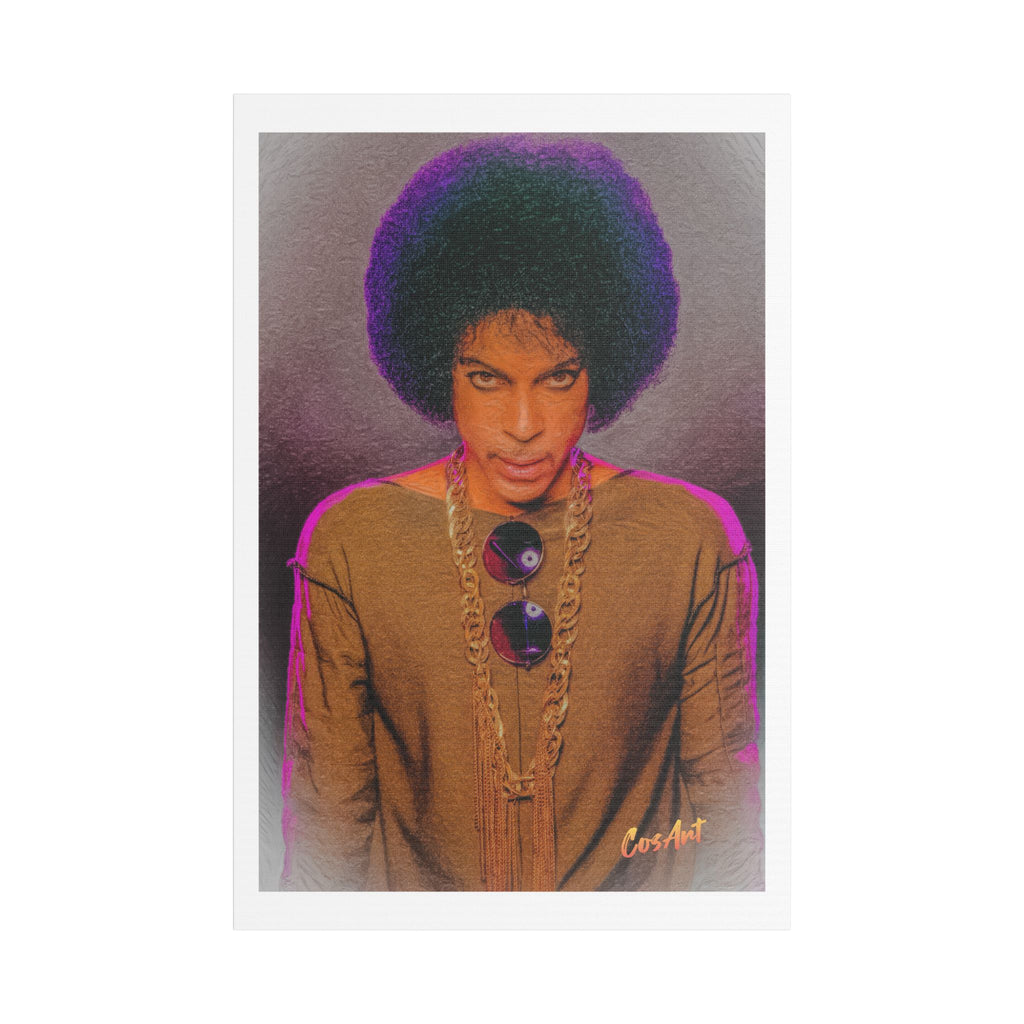 Prince R. Nelson Retro Portrait Satin Canvas Print — Stretched Wall Art