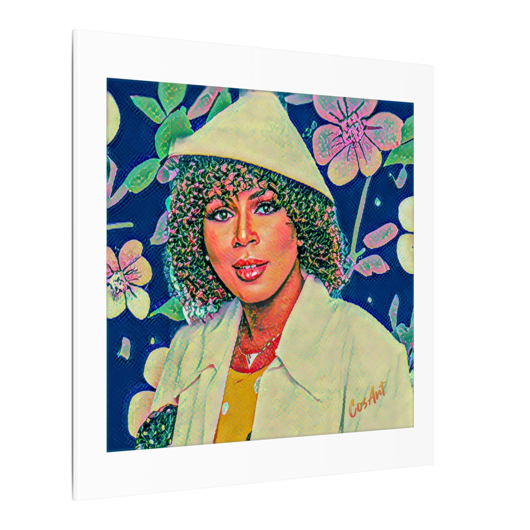 Minnie Riperton Portrait Canvas Print — Retro Floral Woman Art