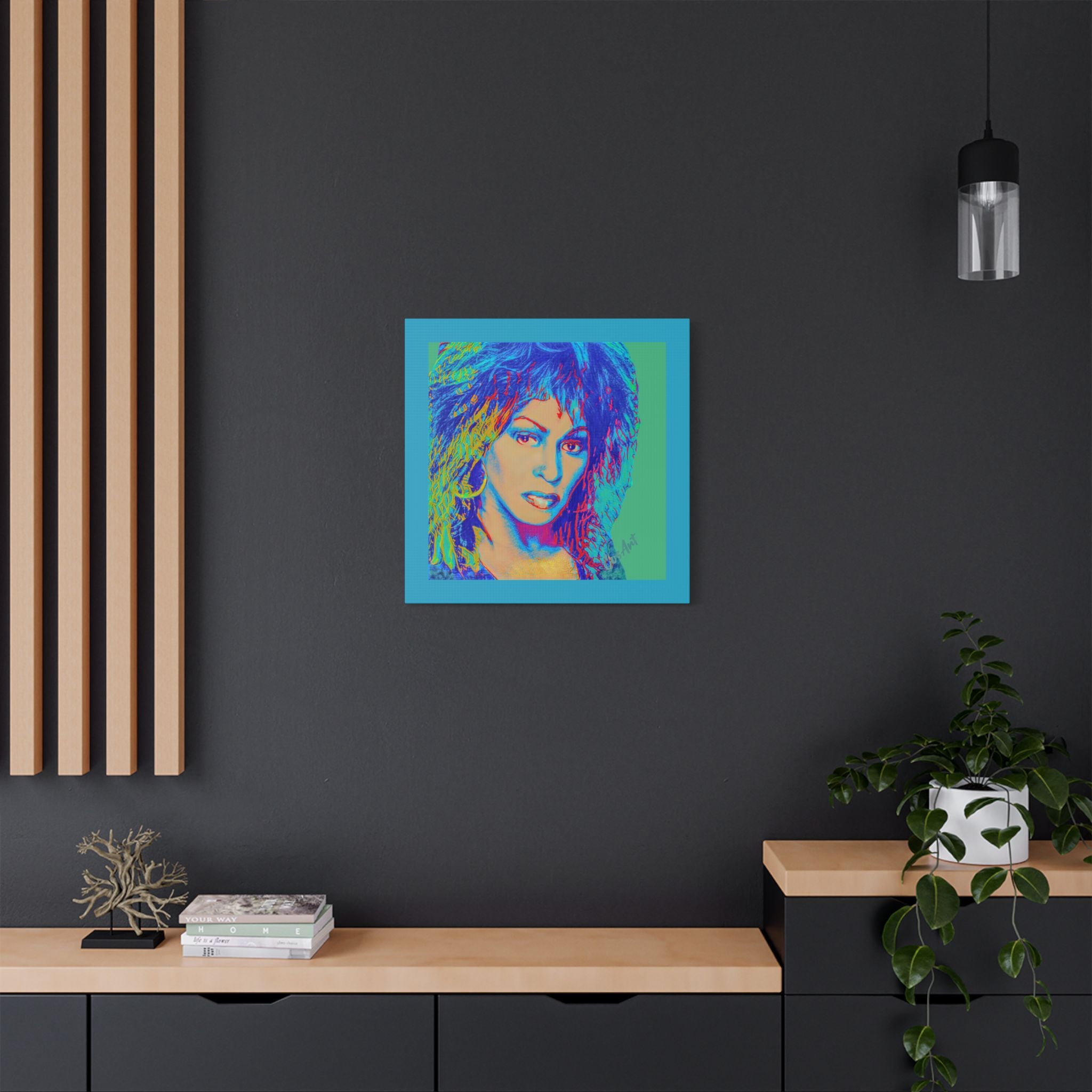 Tina Pop Art Portrait Satin Canvas – Vibrant Retro Wall Art