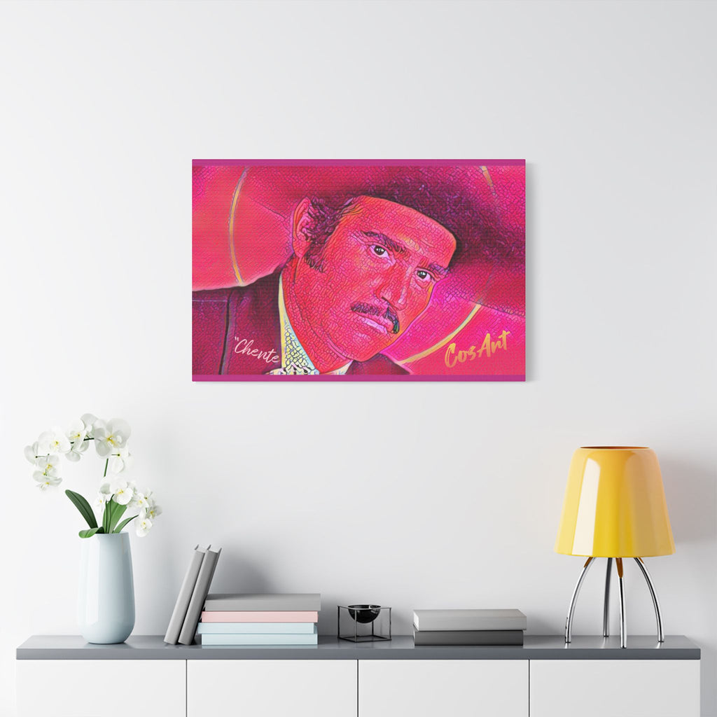 Vicente’ Satin Stretched Canvas Print — Vibrant Retro Portrait Wall Art