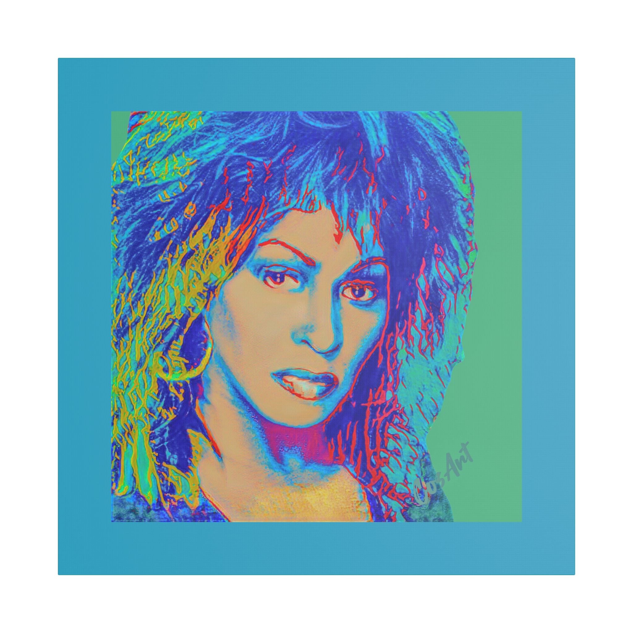 Tina Pop Art Portrait Satin Canvas – Vibrant Retro Wall Art