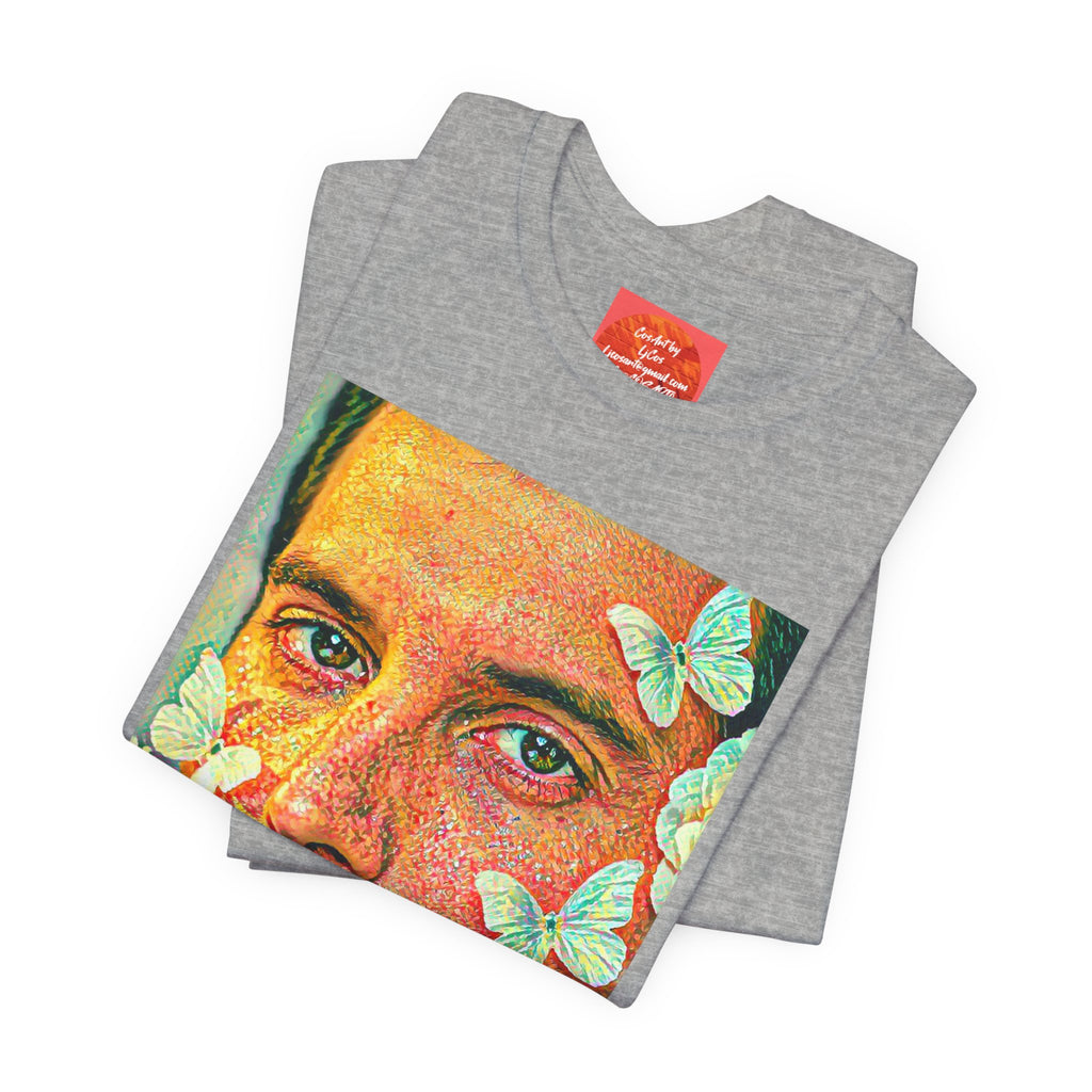 Freddie Portrait Tee with Butterflies – Retro Pop Art Rock T-Shirt