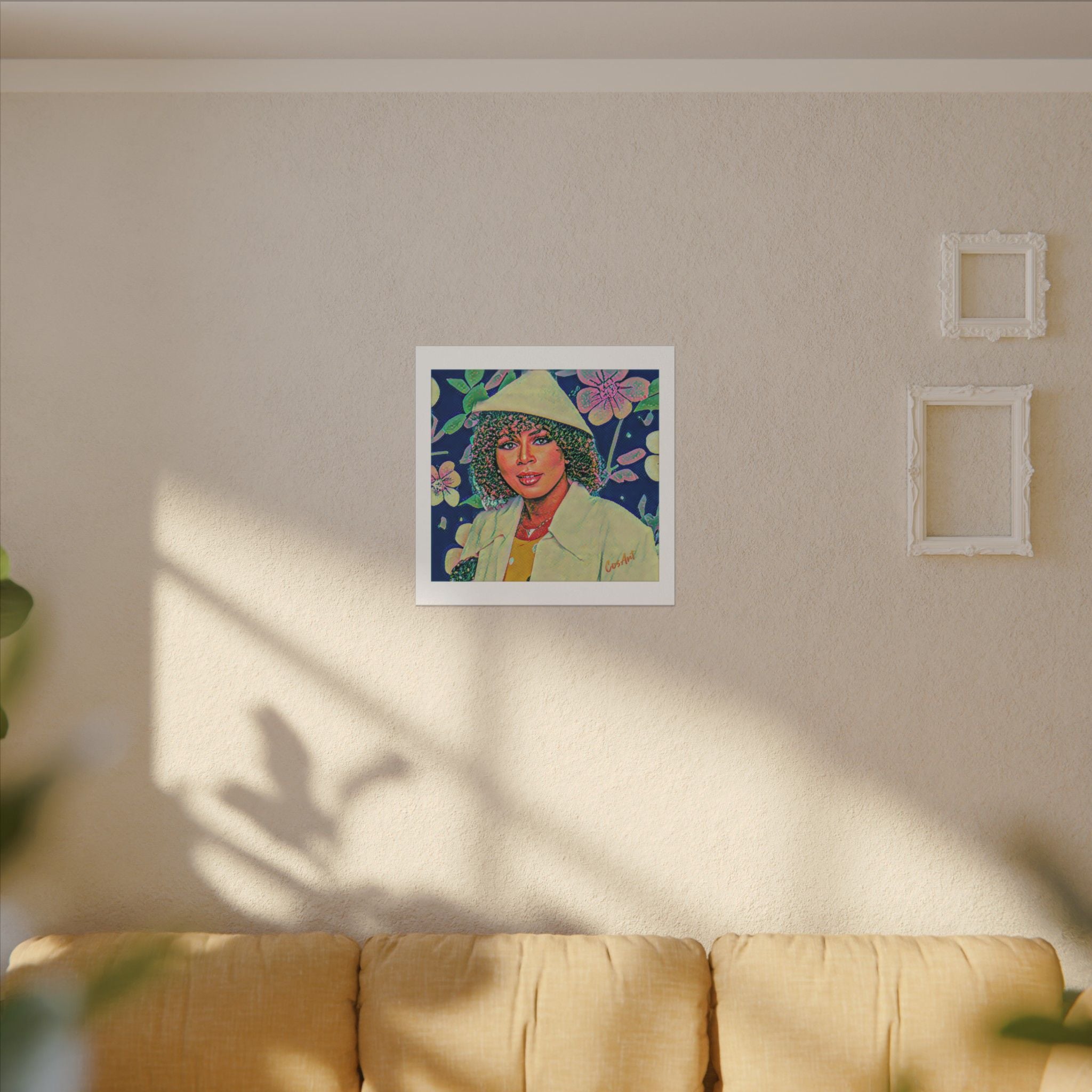 Minnie Riperton Portrait Canvas Print — Retro Floral Woman Art