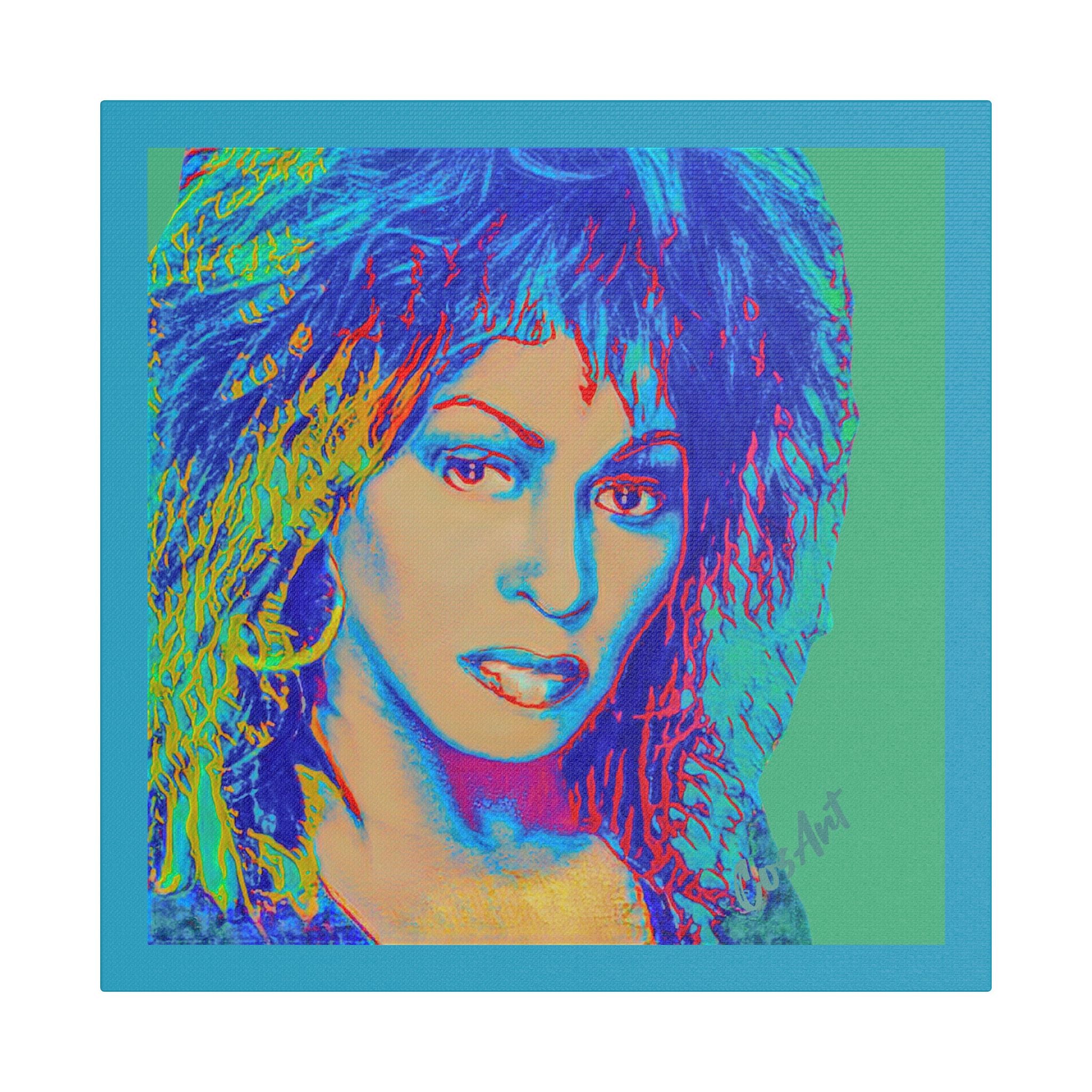 Tina Pop Art Portrait Satin Canvas – Vibrant Retro Wall Art