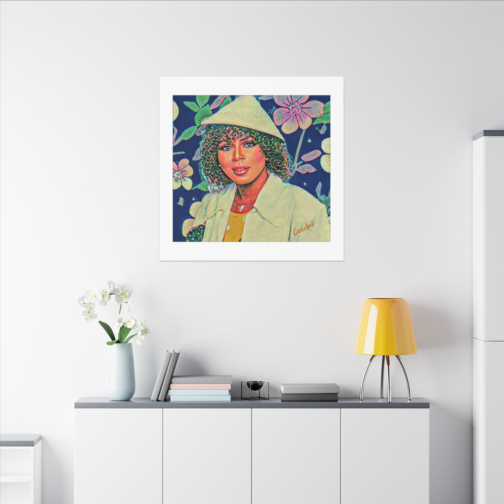Minnie Riperton Portrait Canvas Print — Retro Floral Woman Art