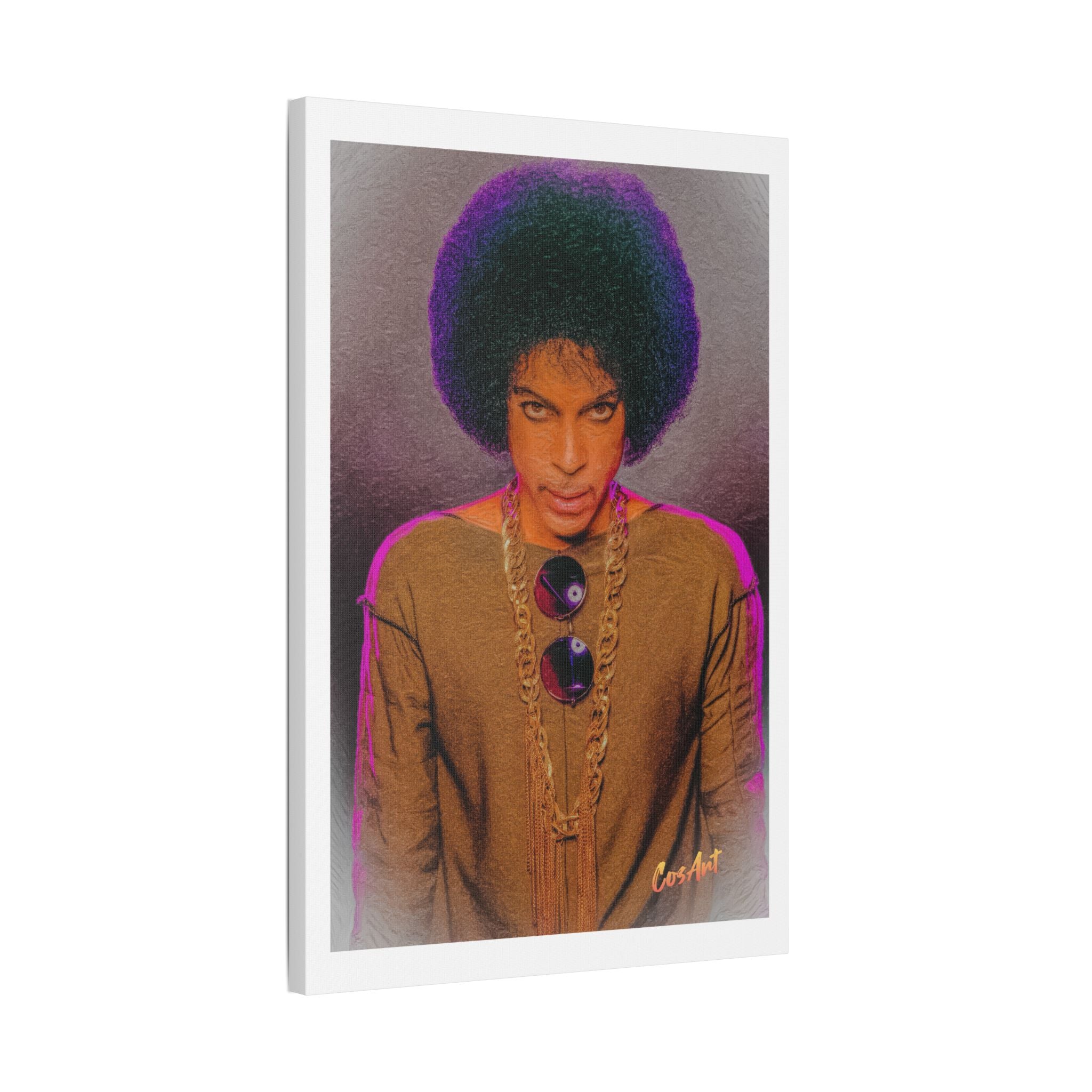 Prince R. Nelson Retro Portrait Satin Canvas Print — Stretched Wall Art