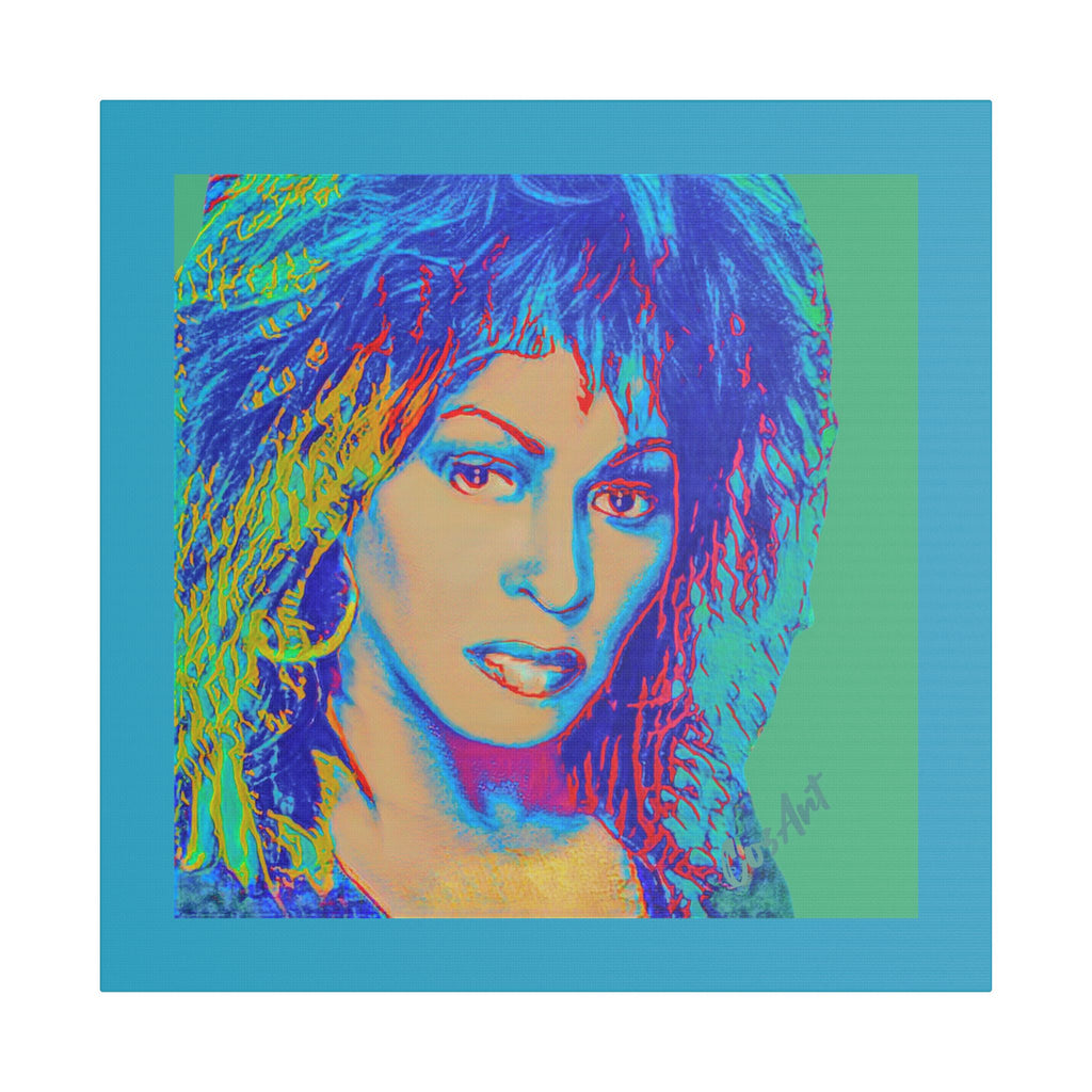 Tina Pop Art Portrait Satin Canvas – Vibrant Retro Wall Art