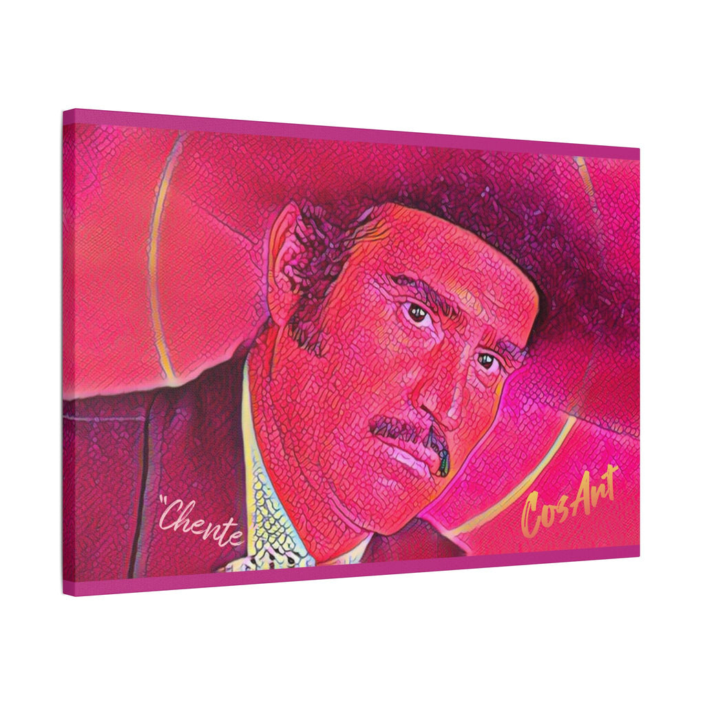 Vicente’ Satin Stretched Canvas Print — Vibrant Retro Portrait Wall Art