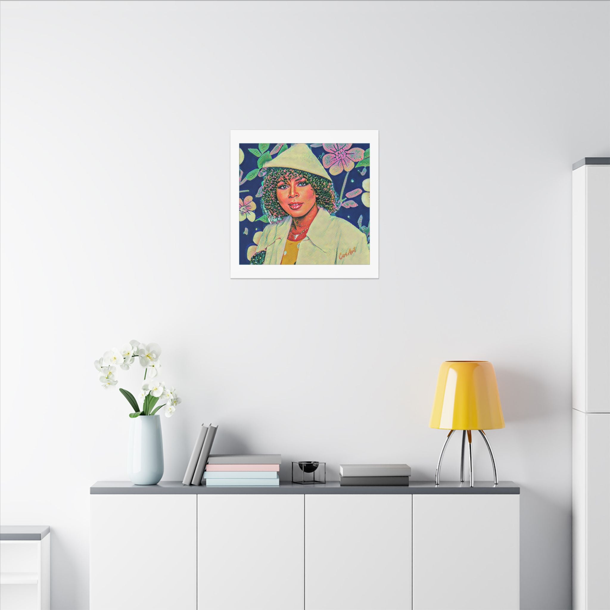 Minnie Riperton Portrait Canvas Print — Retro Floral Woman Art