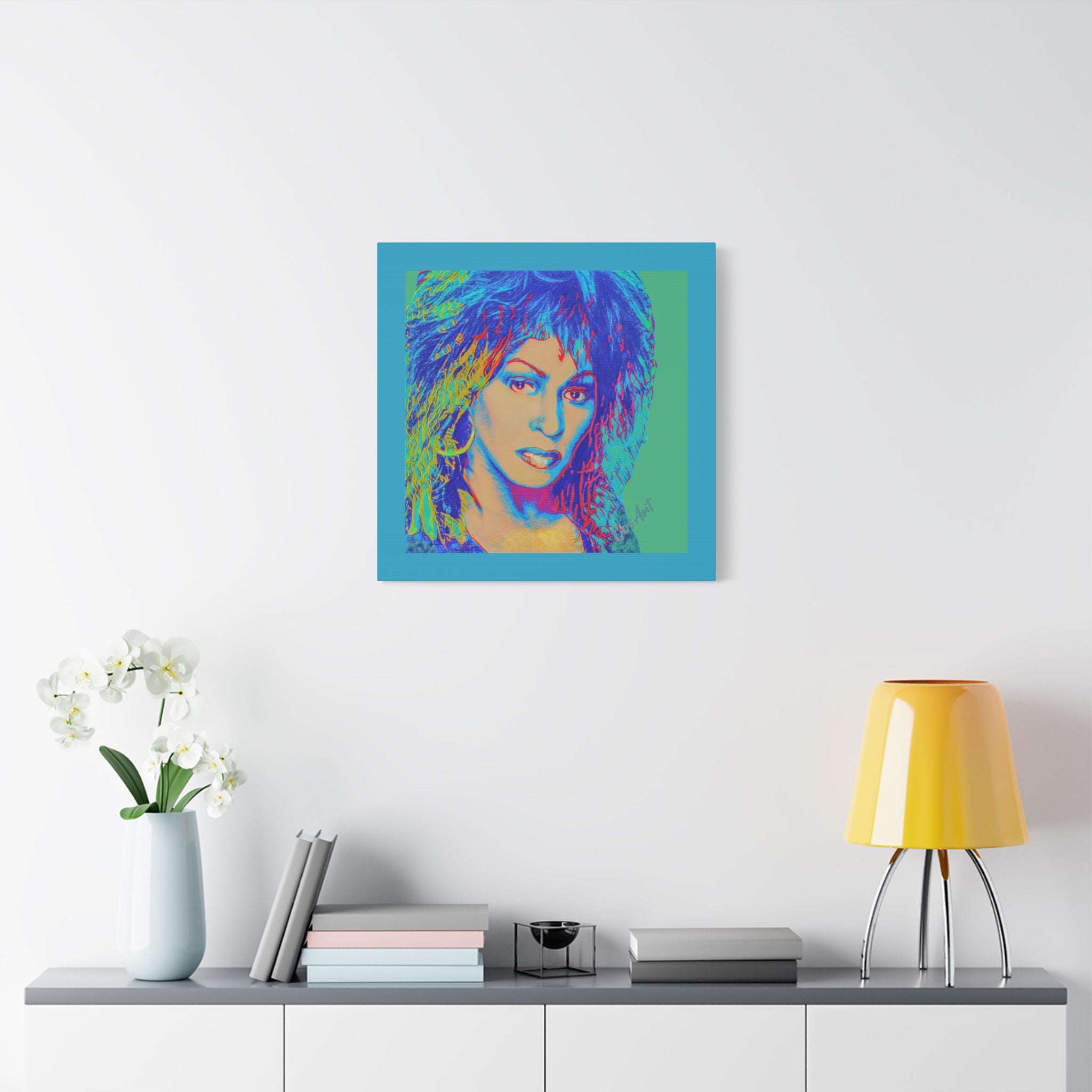 Tina Pop Art Portrait Satin Canvas – Vibrant Retro Wall Art