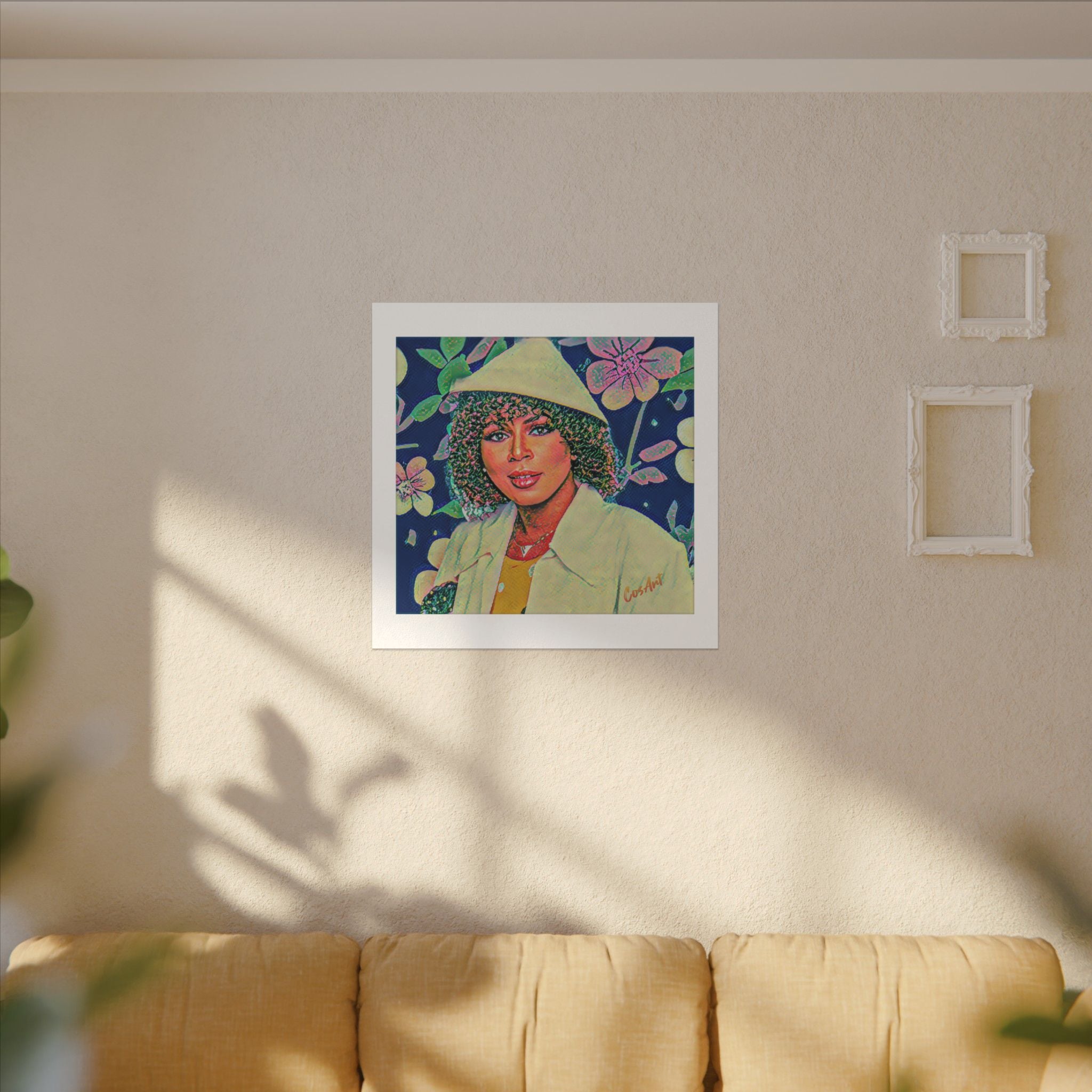 Minnie Riperton Portrait Canvas Print — Retro Floral Woman Art