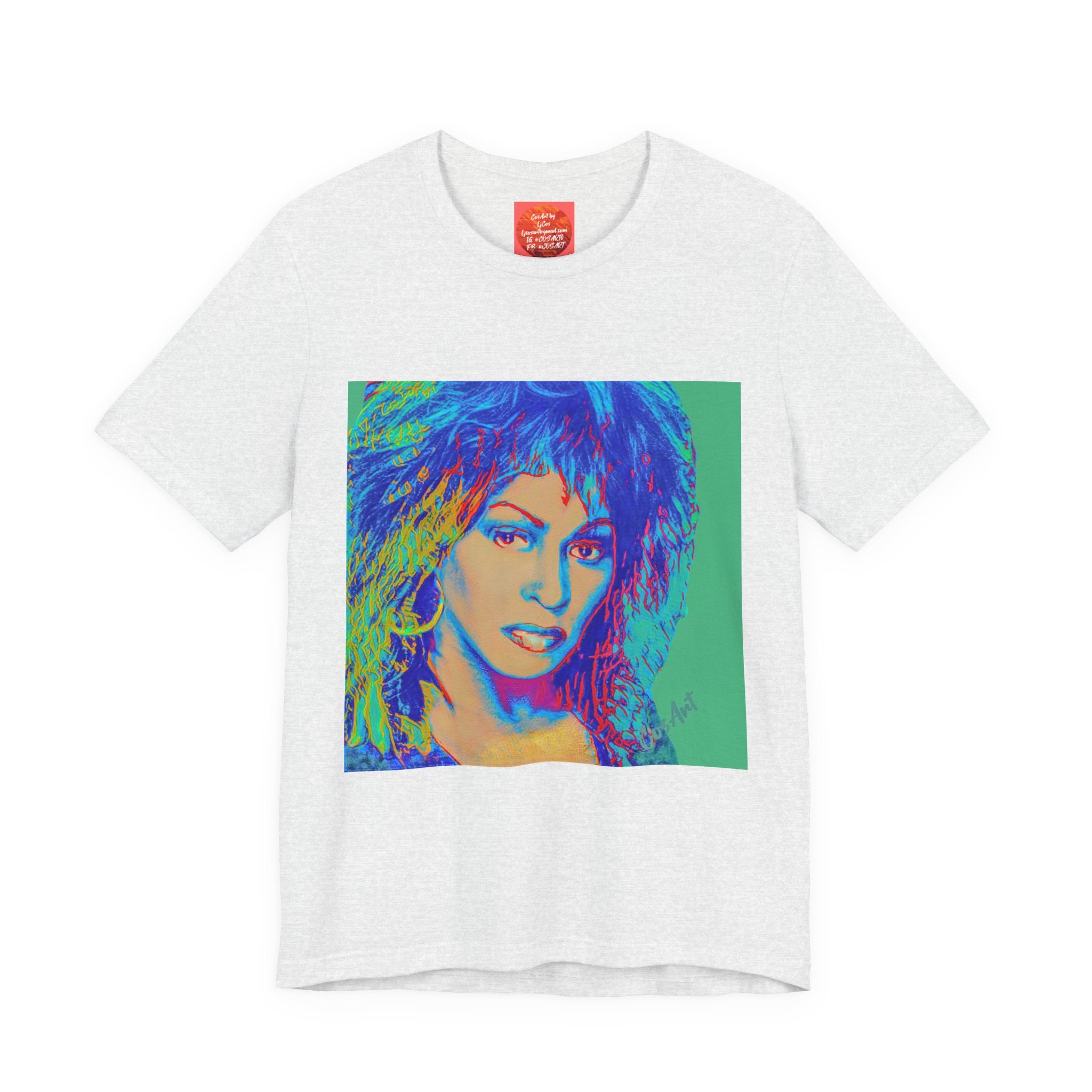 Tina Pop Art Portrait Tee — Vibrant Retro Music Icon T-Shirt