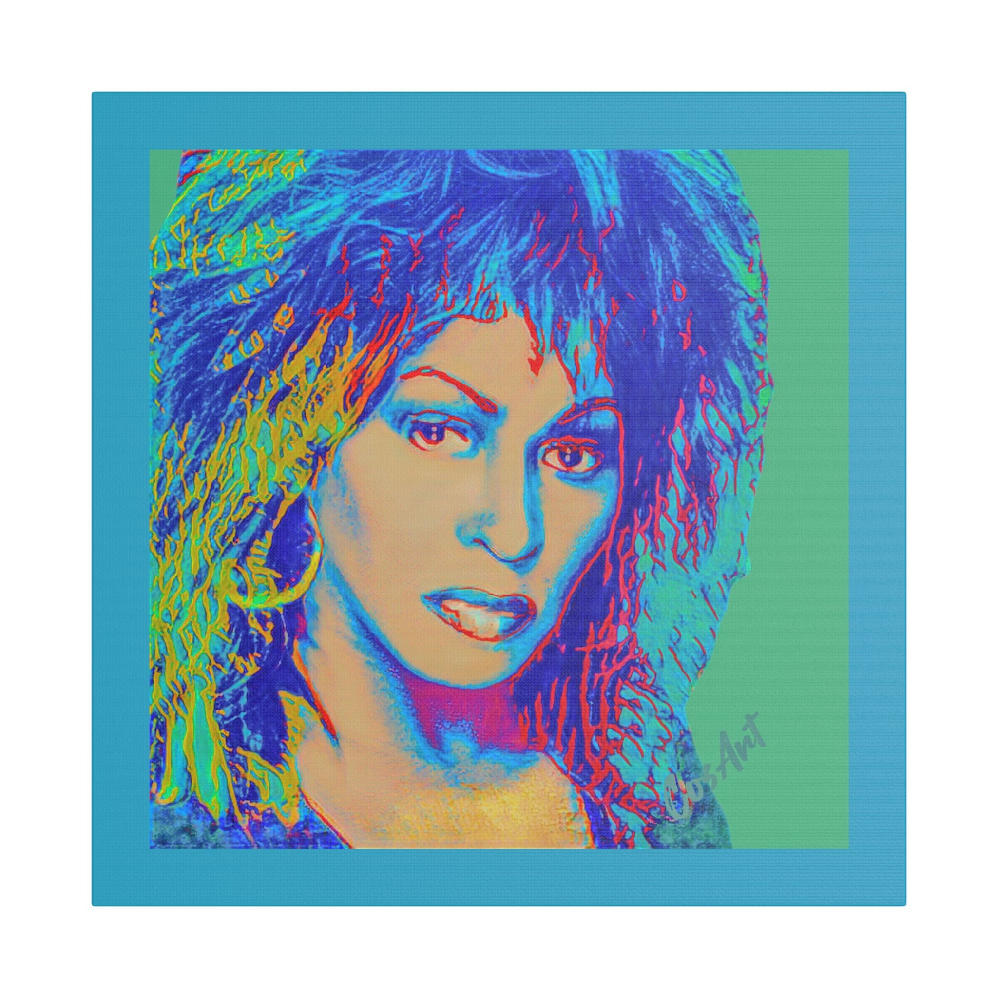 Tina Pop Art Portrait Satin Canvas – Vibrant Retro Wall Art