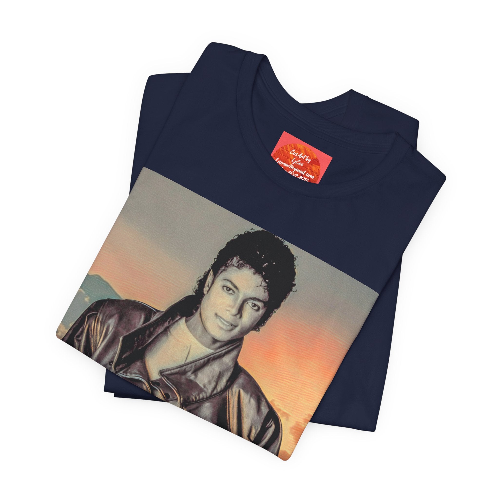 MJ Vintage Photo Graphic Tee — Retro Portrait.