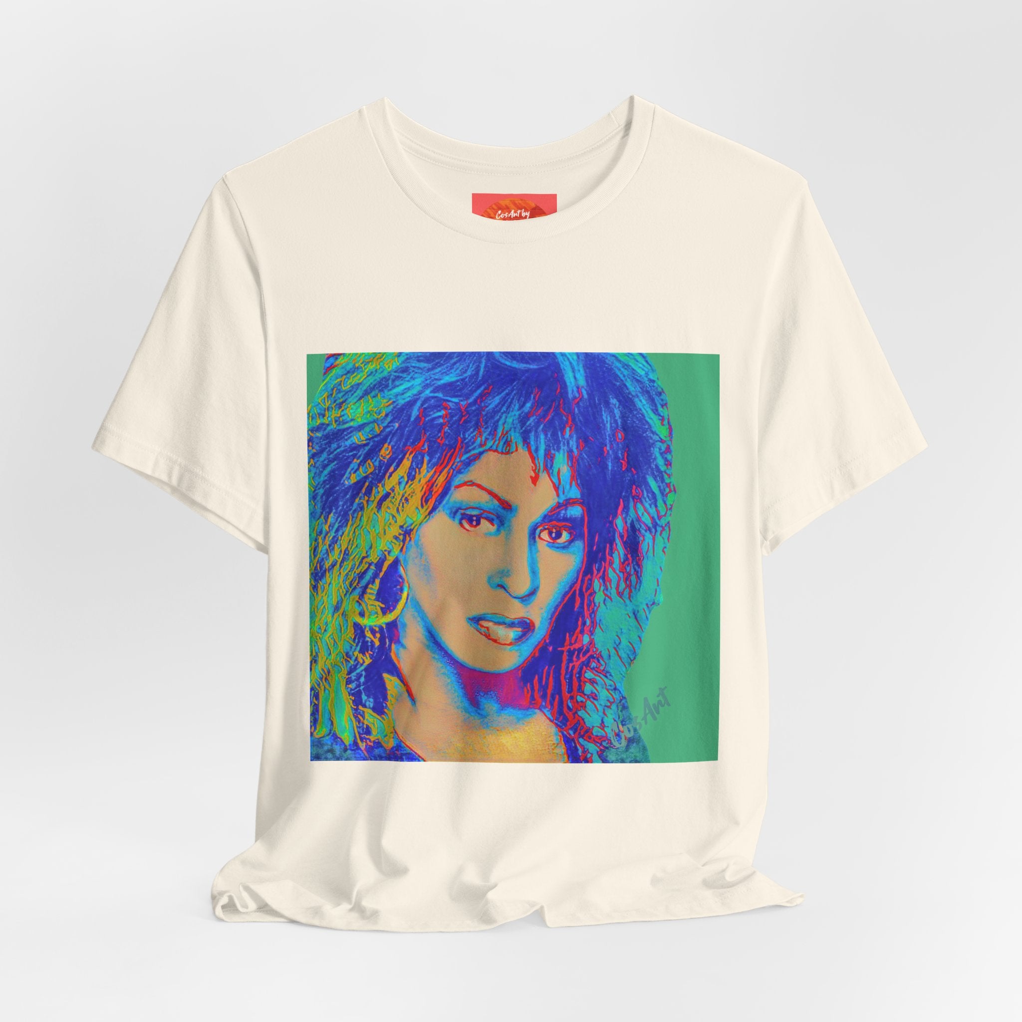 Tina Pop Art Portrait Tee — Vibrant Retro Music Icon T-Shirt