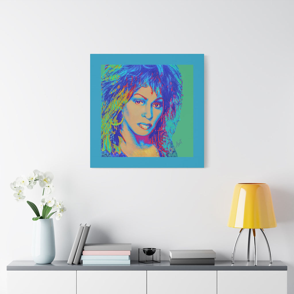 Tina Pop Art Portrait Satin Canvas – Vibrant Retro Wall Art