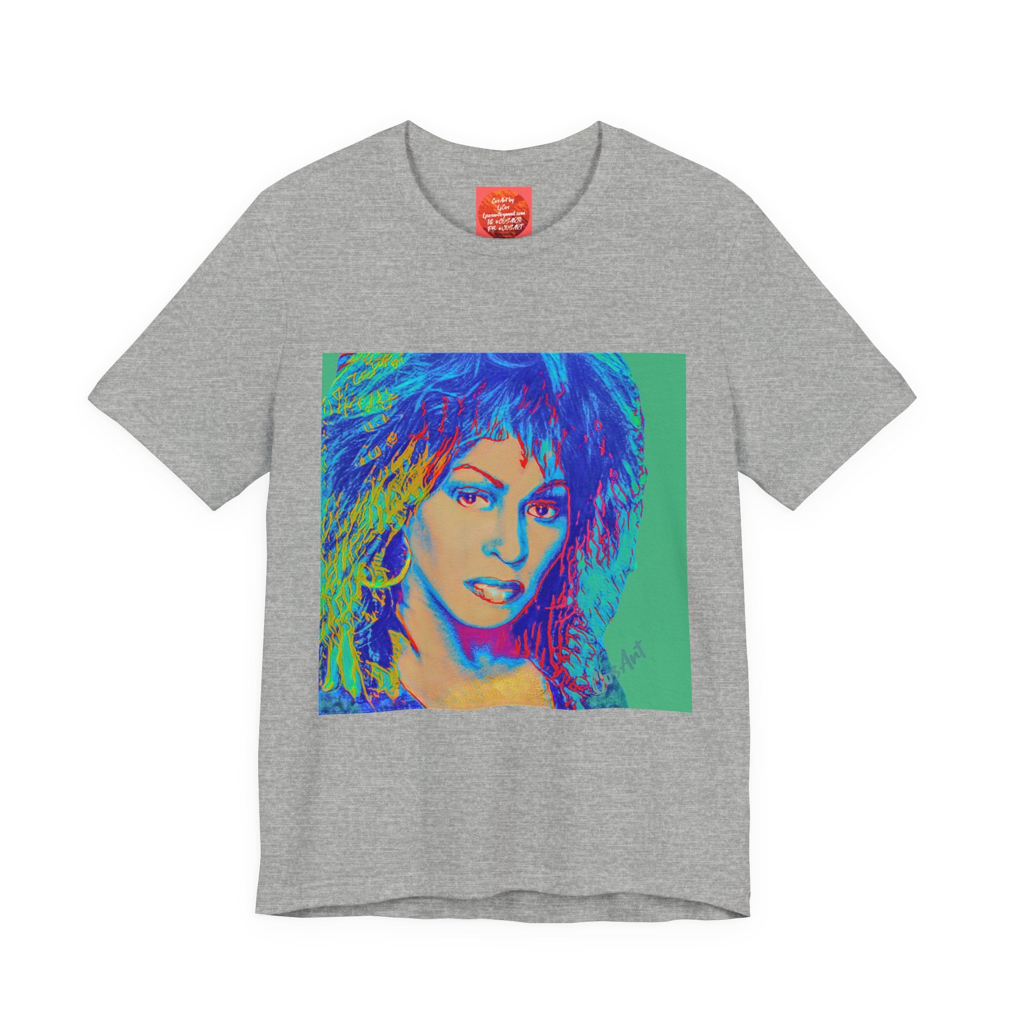 Tina Pop Art Portrait Tee — Vibrant Retro Music Icon T-Shirt