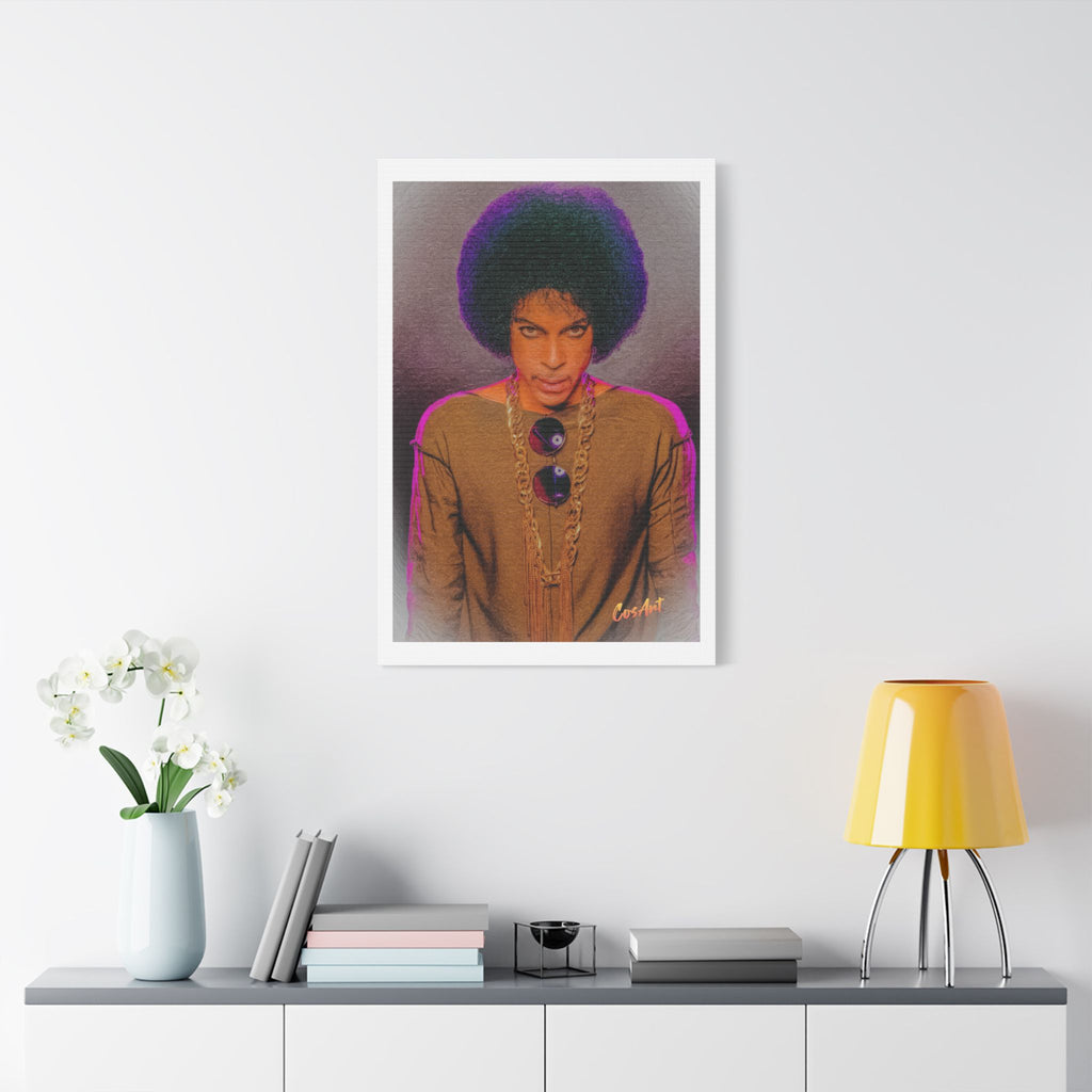 Prince R. Nelson Retro Portrait Satin Canvas Print — Stretched Wall Art
