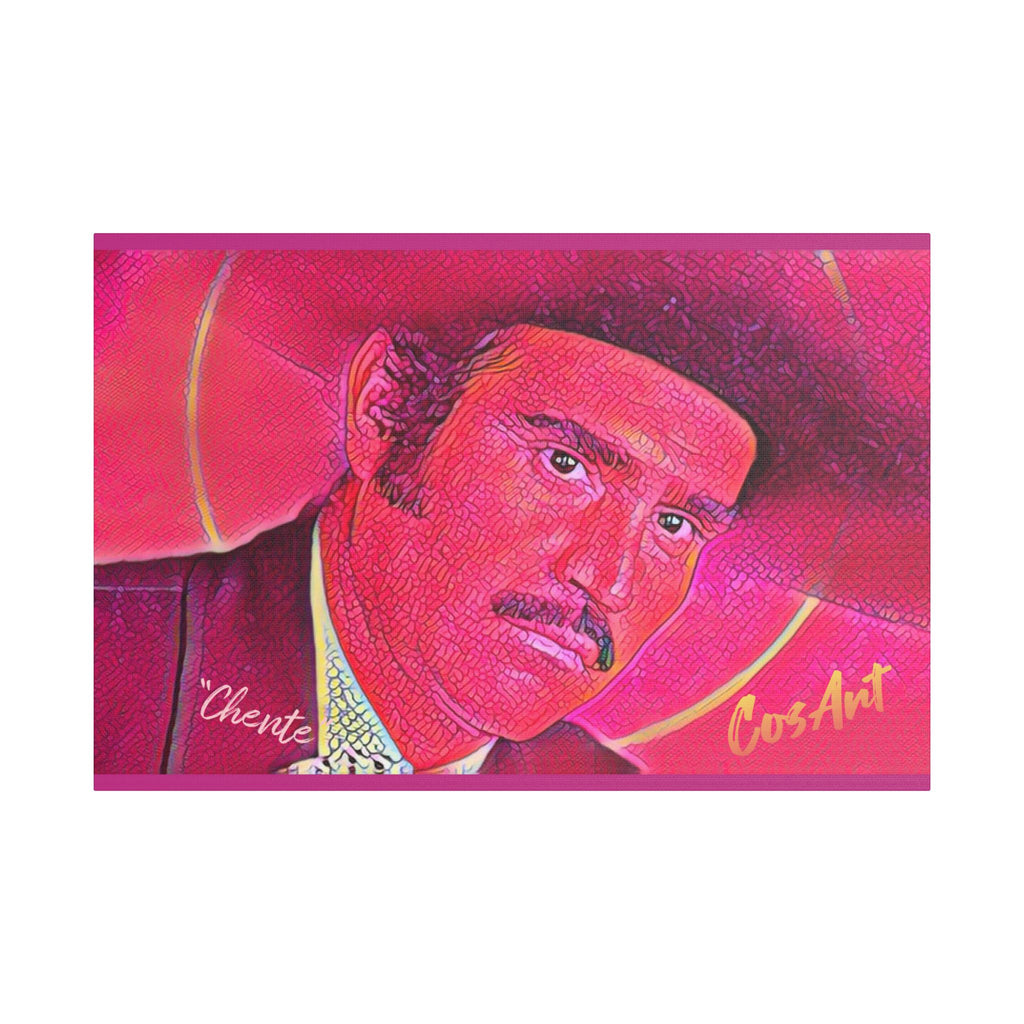 Vicente’ Satin Stretched Canvas Print — Vibrant Retro Portrait Wall Art