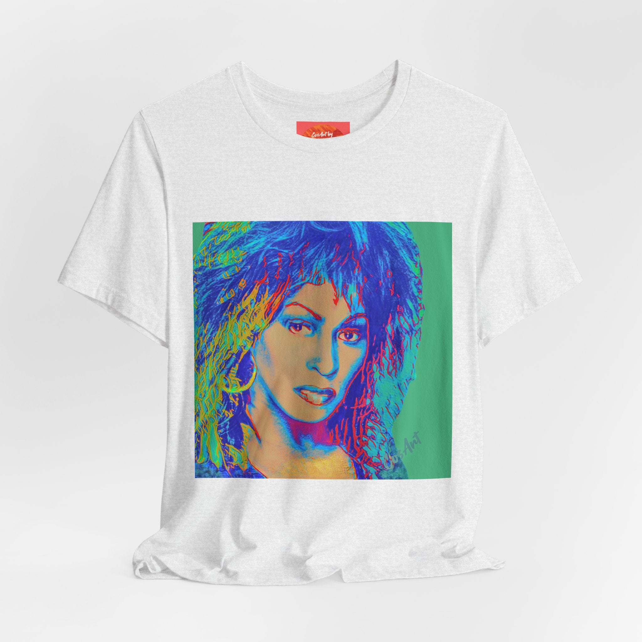 Tina Pop Art Portrait Tee — Vibrant Retro Music Icon T-Shirt