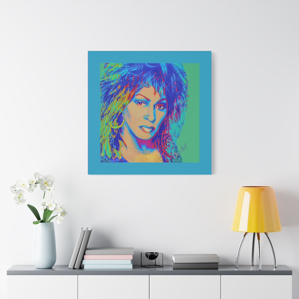 Tina Pop Art Portrait Satin Canvas – Vibrant Retro Wall Art