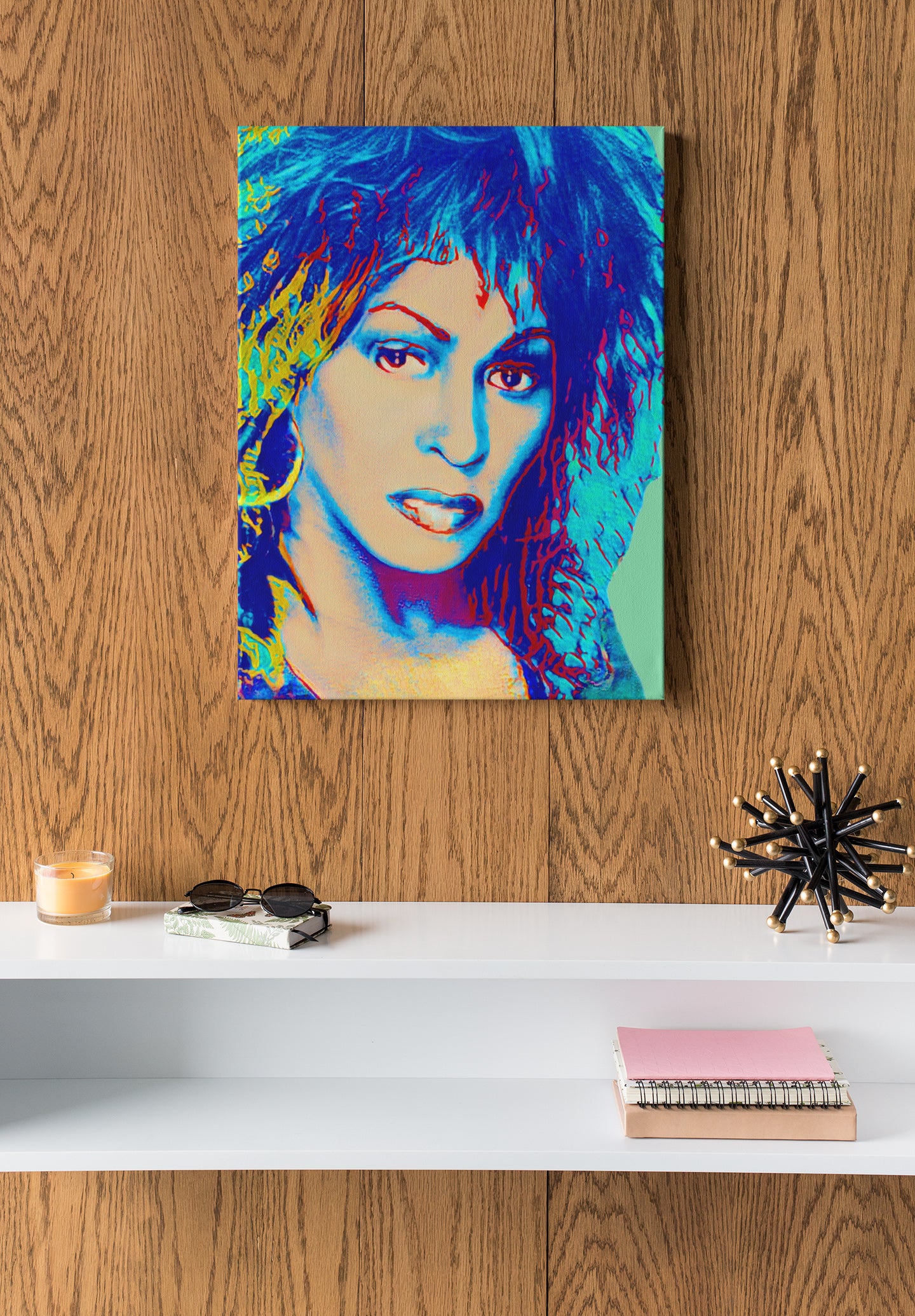 Tina Pop Art Portrait Satin Canvas – Vibrant Retro Wall Art