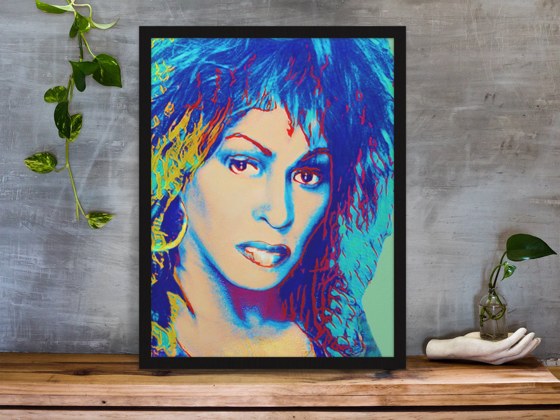 Tina Pop Art Portrait Satin Canvas – Vibrant Retro Wall Art