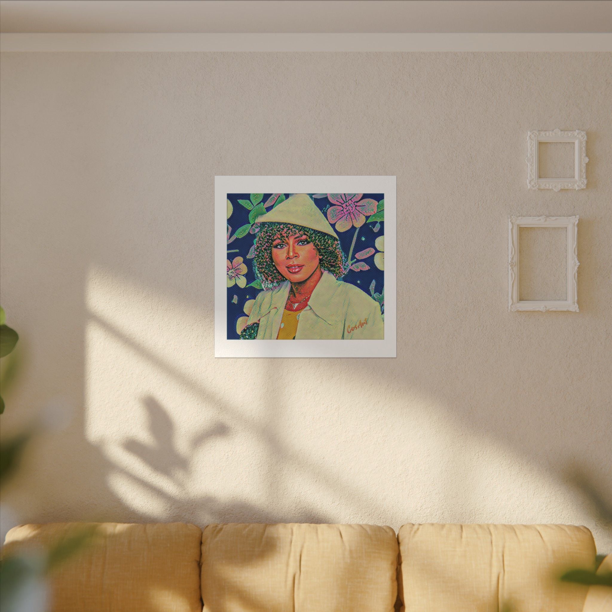 Minnie Riperton Portrait Canvas Print — Retro Floral Woman Art