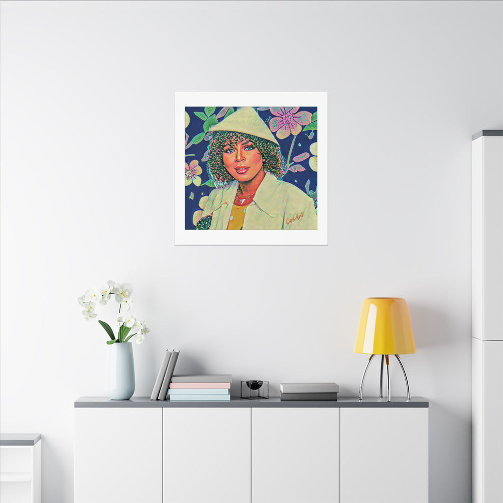 Minnie Riperton Portrait Canvas Print — Retro Floral Woman Art