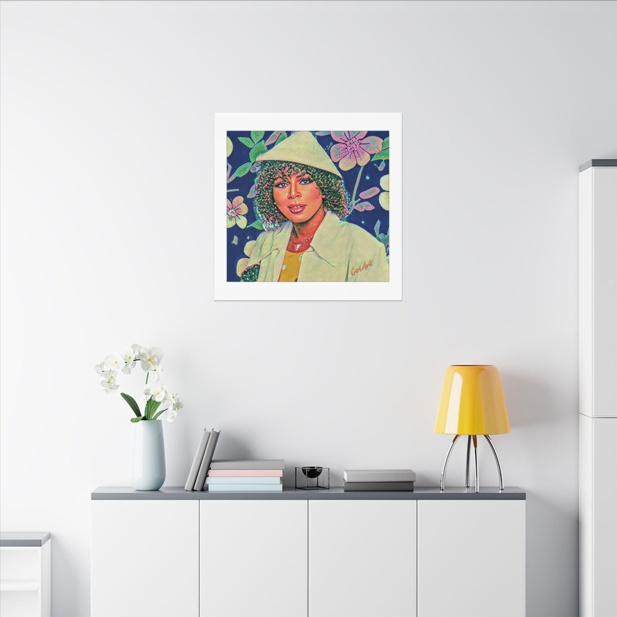 Minnie Riperton Portrait Canvas Print — Retro Floral Woman Art