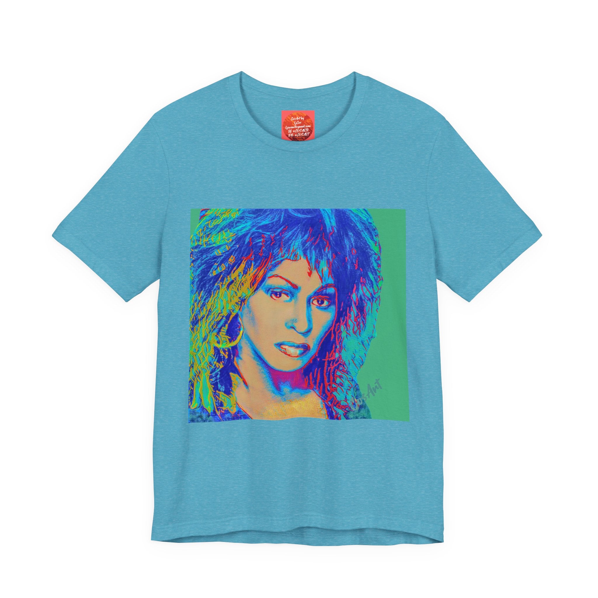 Tina Pop Art Portrait Tee — Vibrant Retro Music Icon T-Shirt