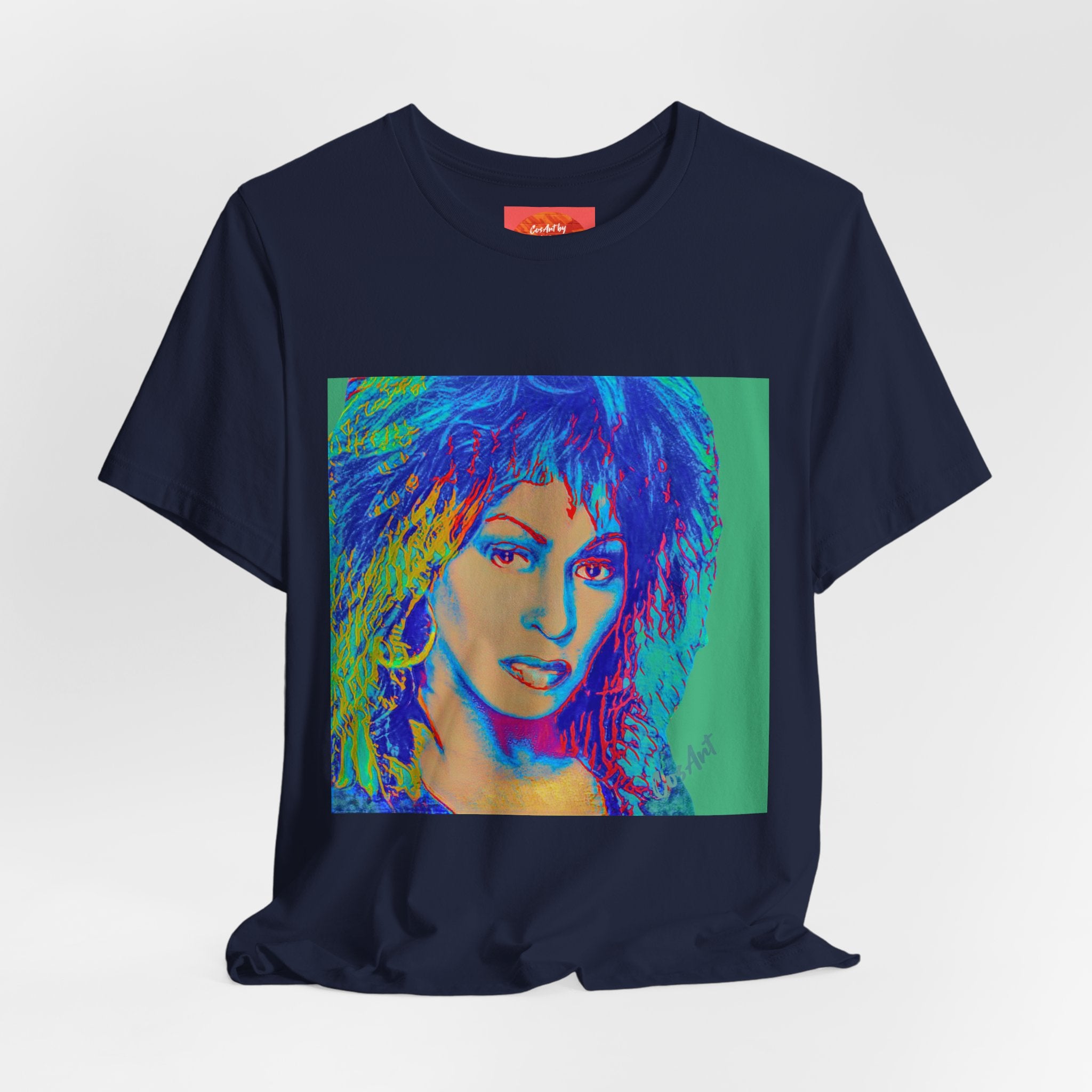 Tina Pop Art Portrait Tee — Vibrant Retro Music Icon T-Shirt