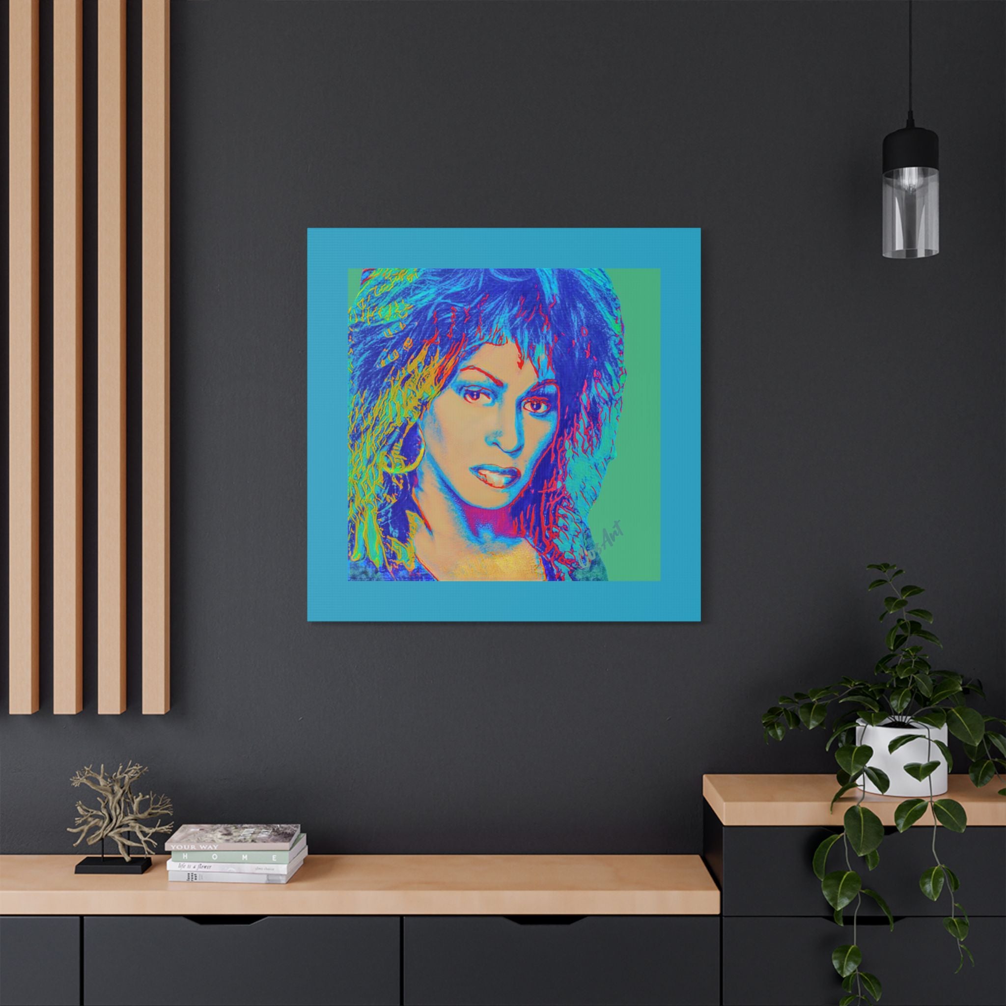 Tina Pop Art Portrait Satin Canvas – Vibrant Retro Wall Art