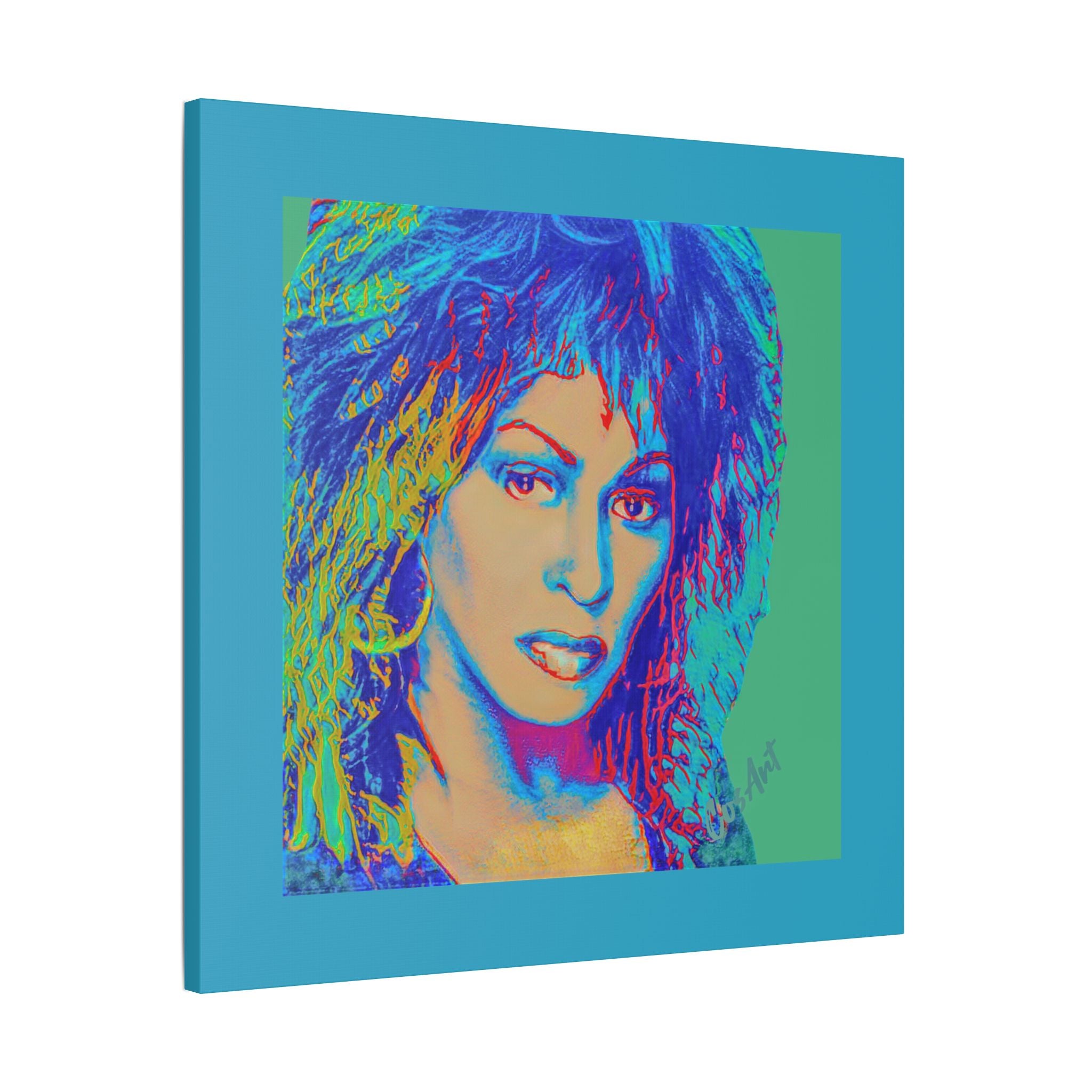 Tina Pop Art Portrait Satin Canvas – Vibrant Retro Wall Art