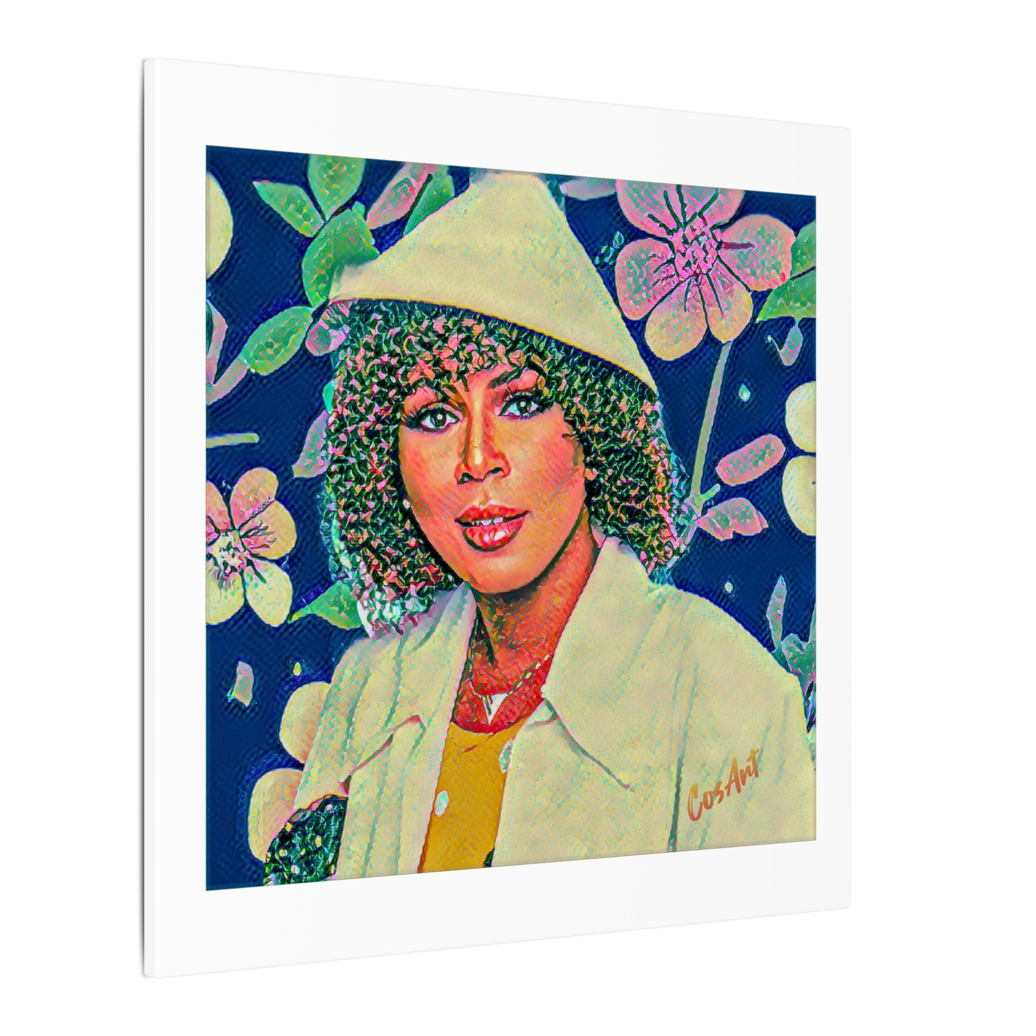 Minnie Riperton Portrait Canvas Print — Retro Floral Woman Art