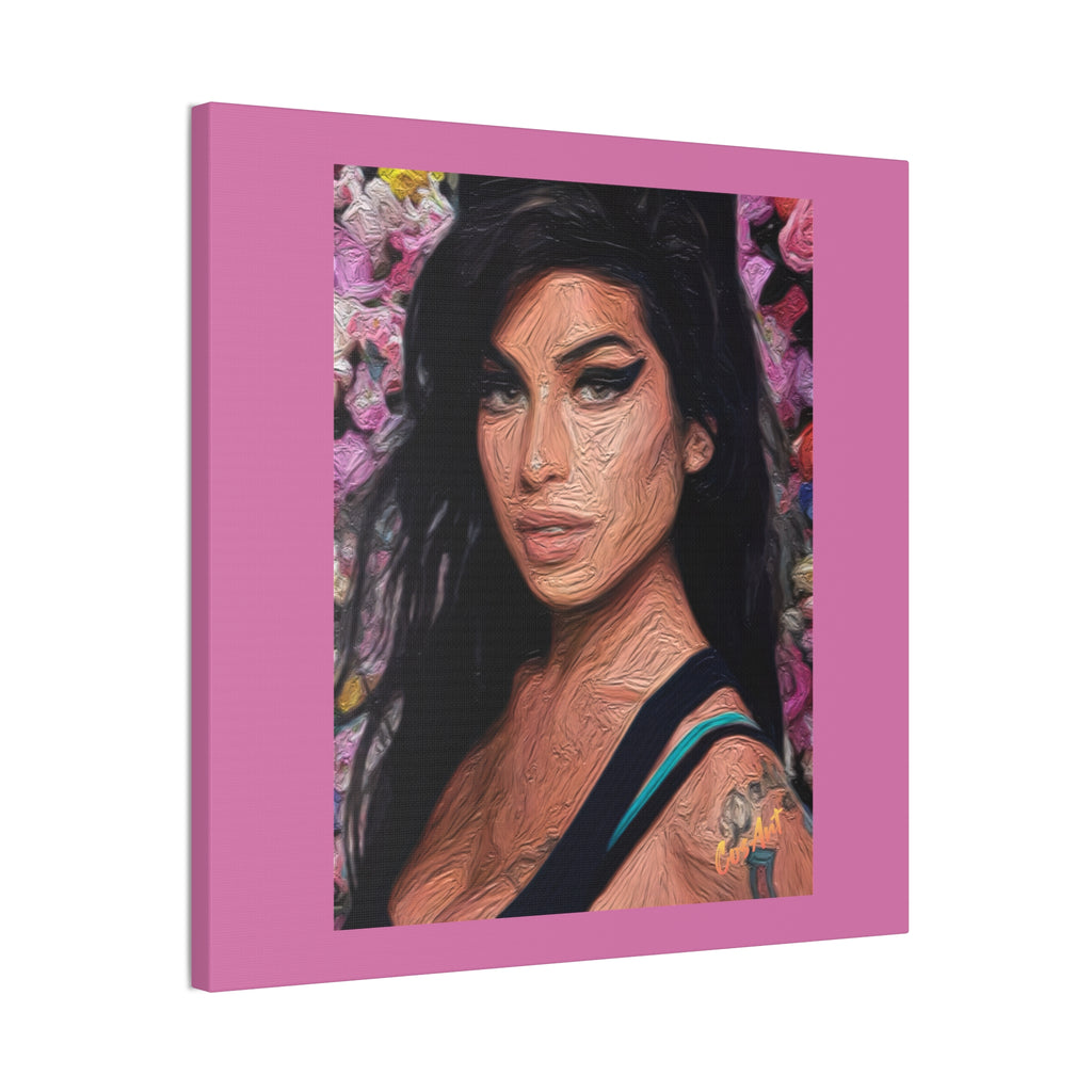 Amy Jade Winehouse Portrait Canvas Print — Floral Pop Art Woman