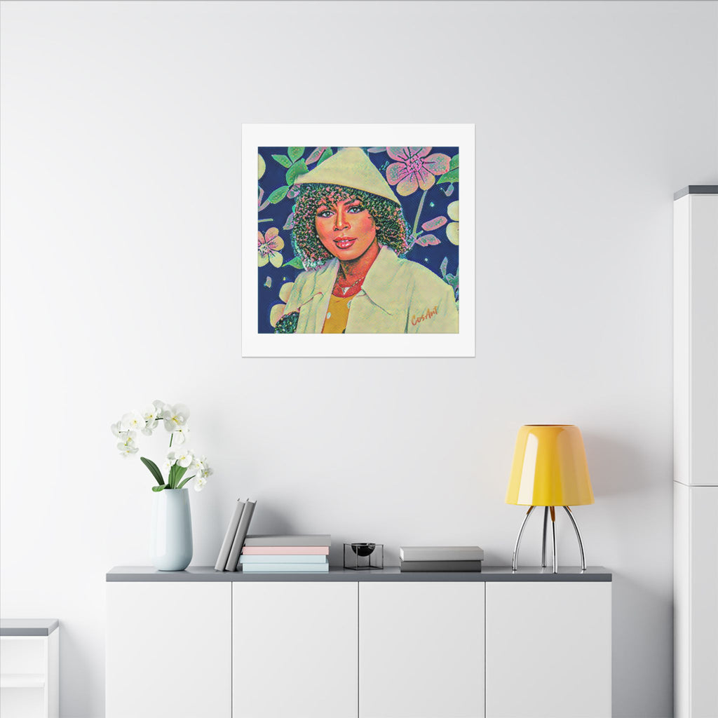 Minnie Riperton Portrait Canvas Print — Retro Floral Woman Art