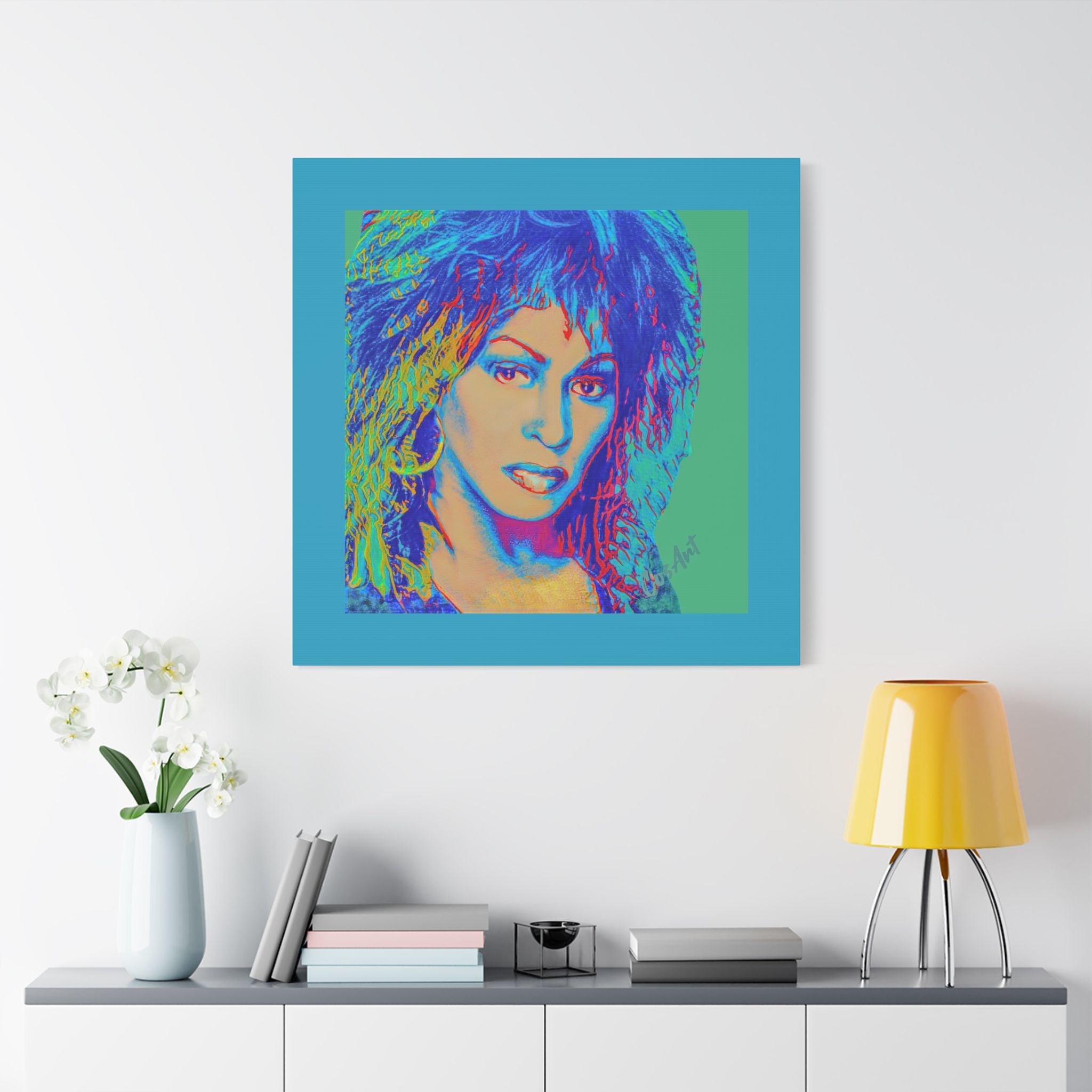 Tina Pop Art Portrait Satin Canvas – Vibrant Retro Wall Art