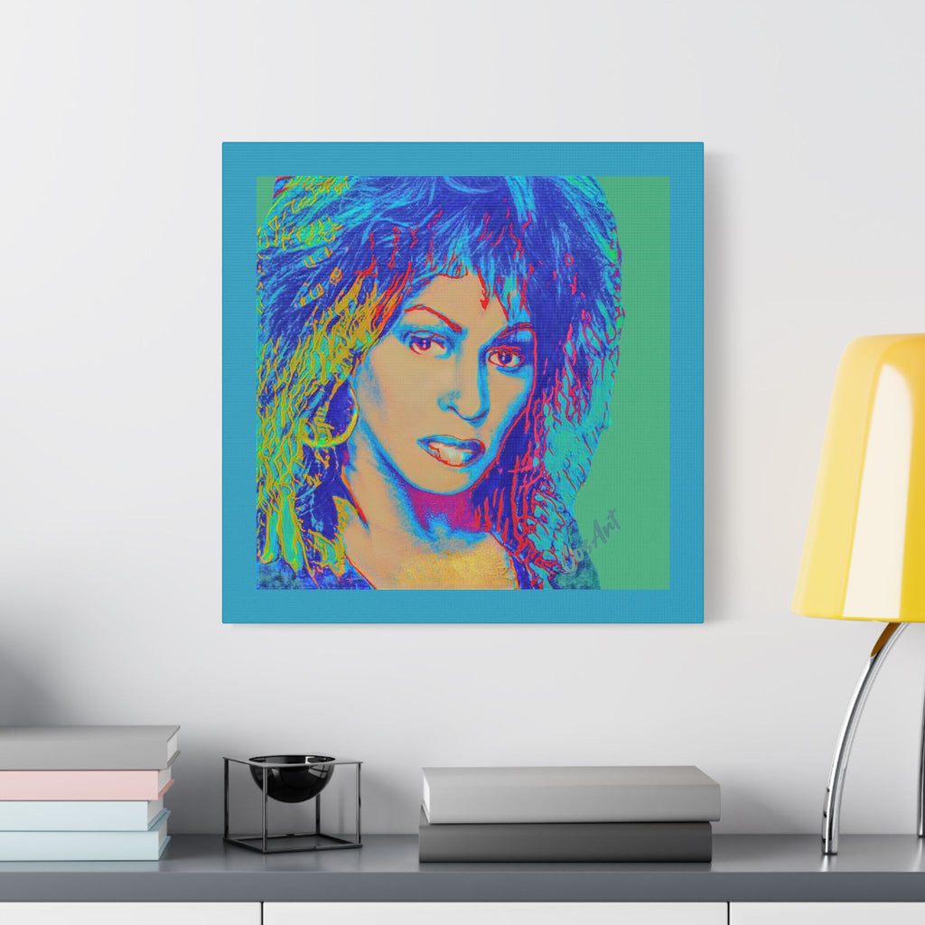 Tina Pop Art Portrait Satin Canvas – Vibrant Retro Wall Art