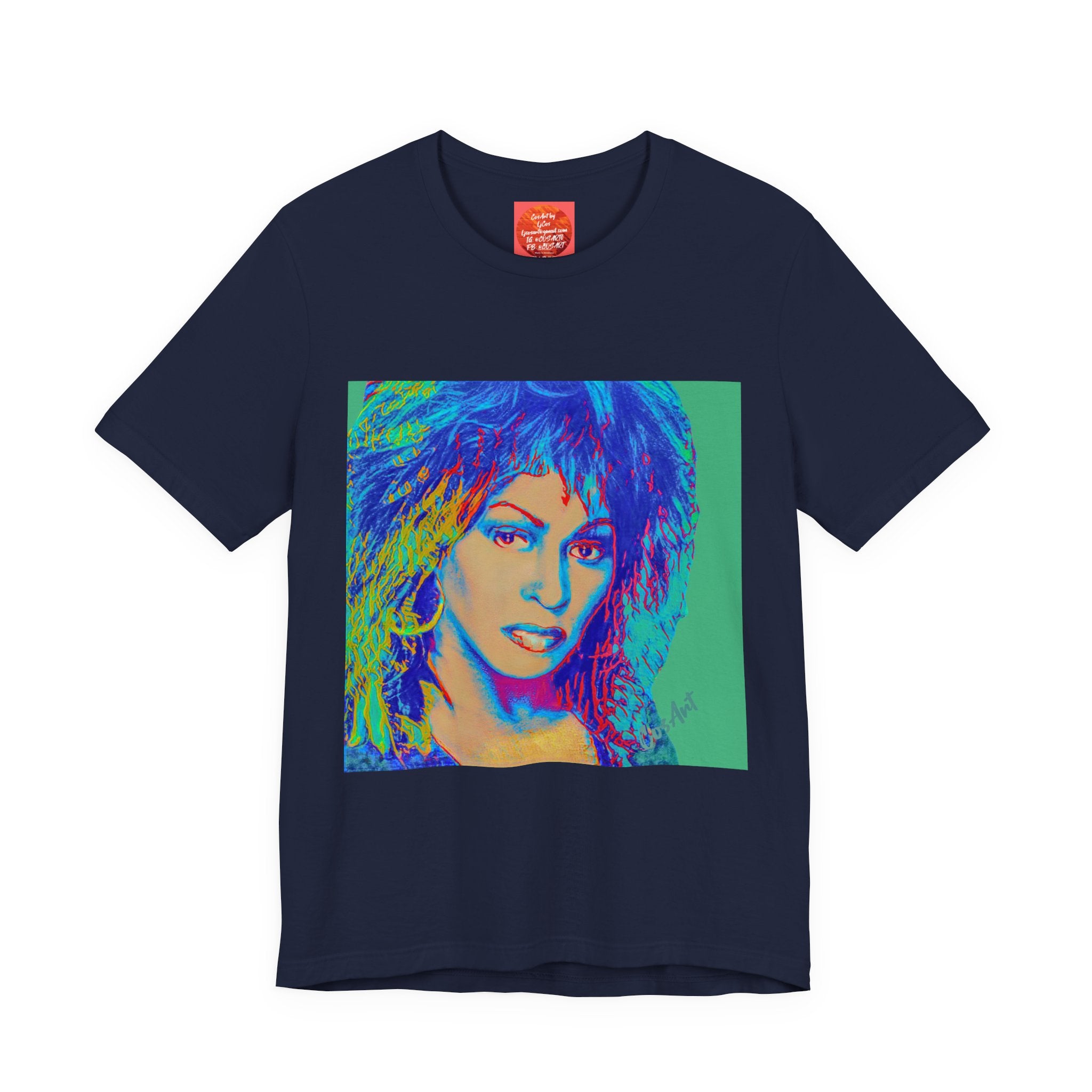 Tina Pop Art Portrait Tee — Vibrant Retro Music Icon T-Shirt