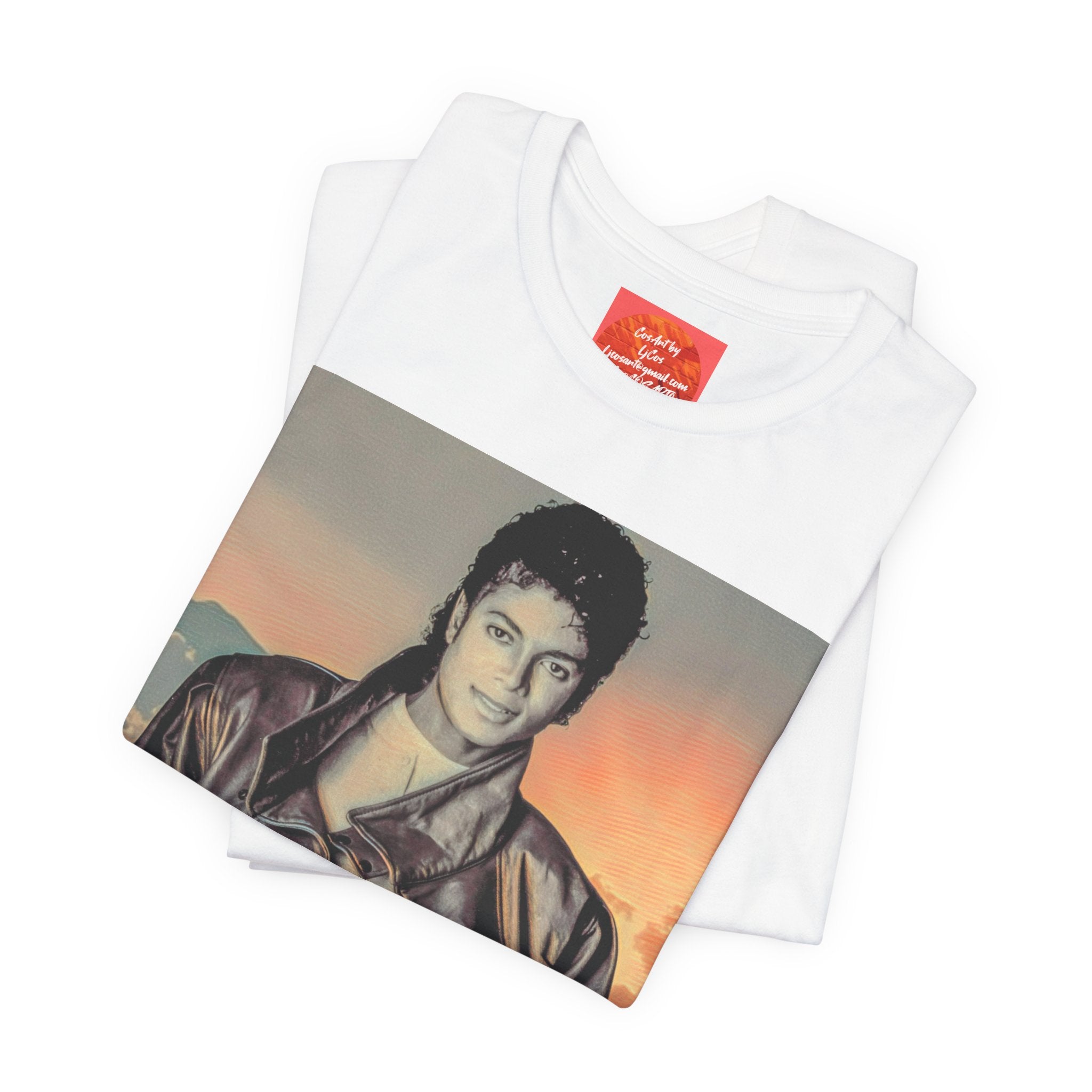 MJ Vintage Photo Graphic Tee — Retro Portrait.