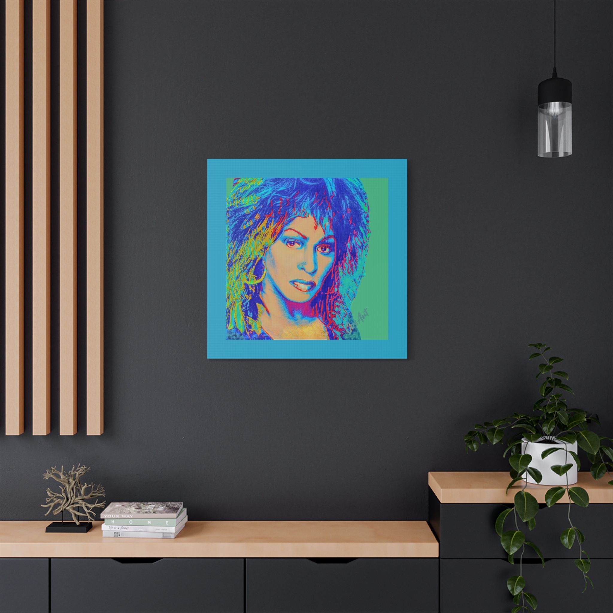 Tina Pop Art Portrait Satin Canvas – Vibrant Retro Wall Art