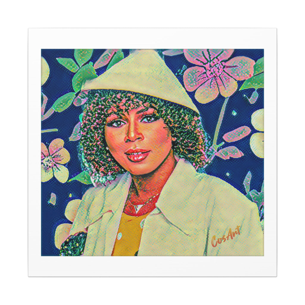 Minnie Riperton Portrait Canvas Print — Retro Floral Woman Art